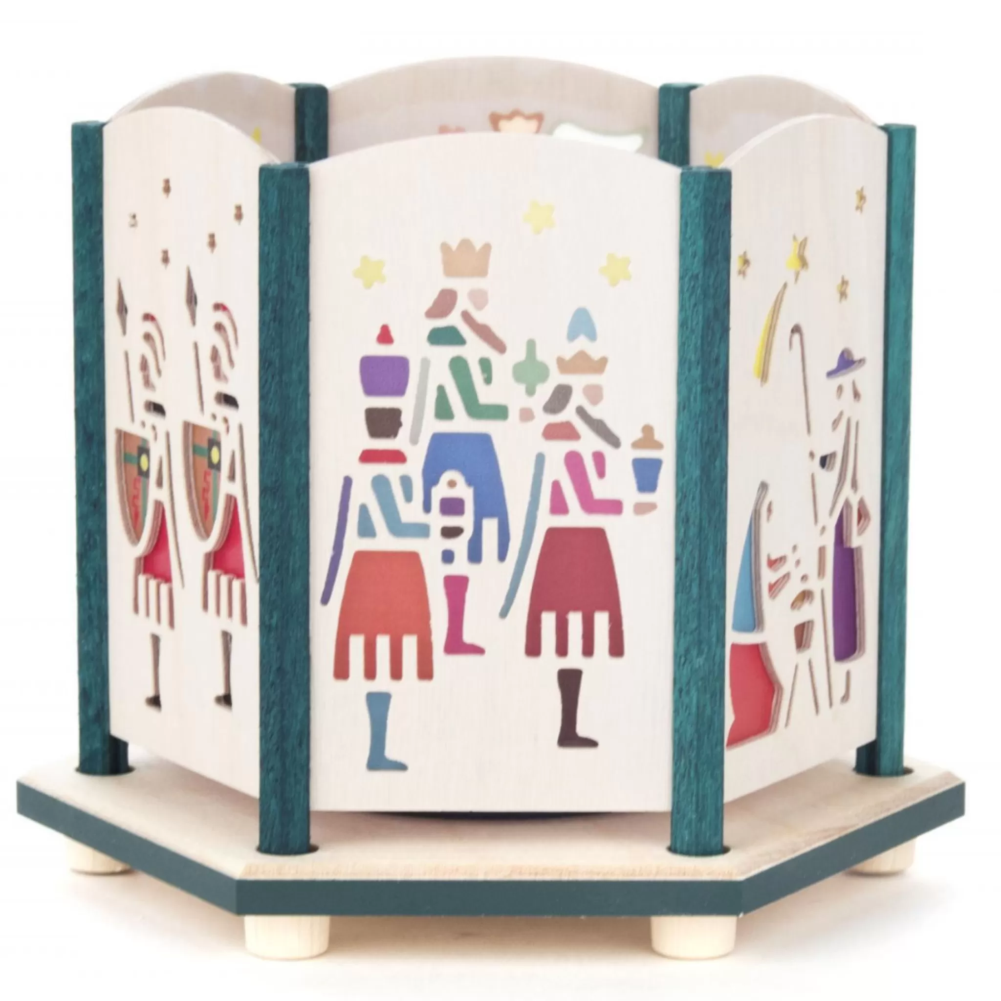 Erzgebirge Handarbeit Candle Holder - Nativity Windows