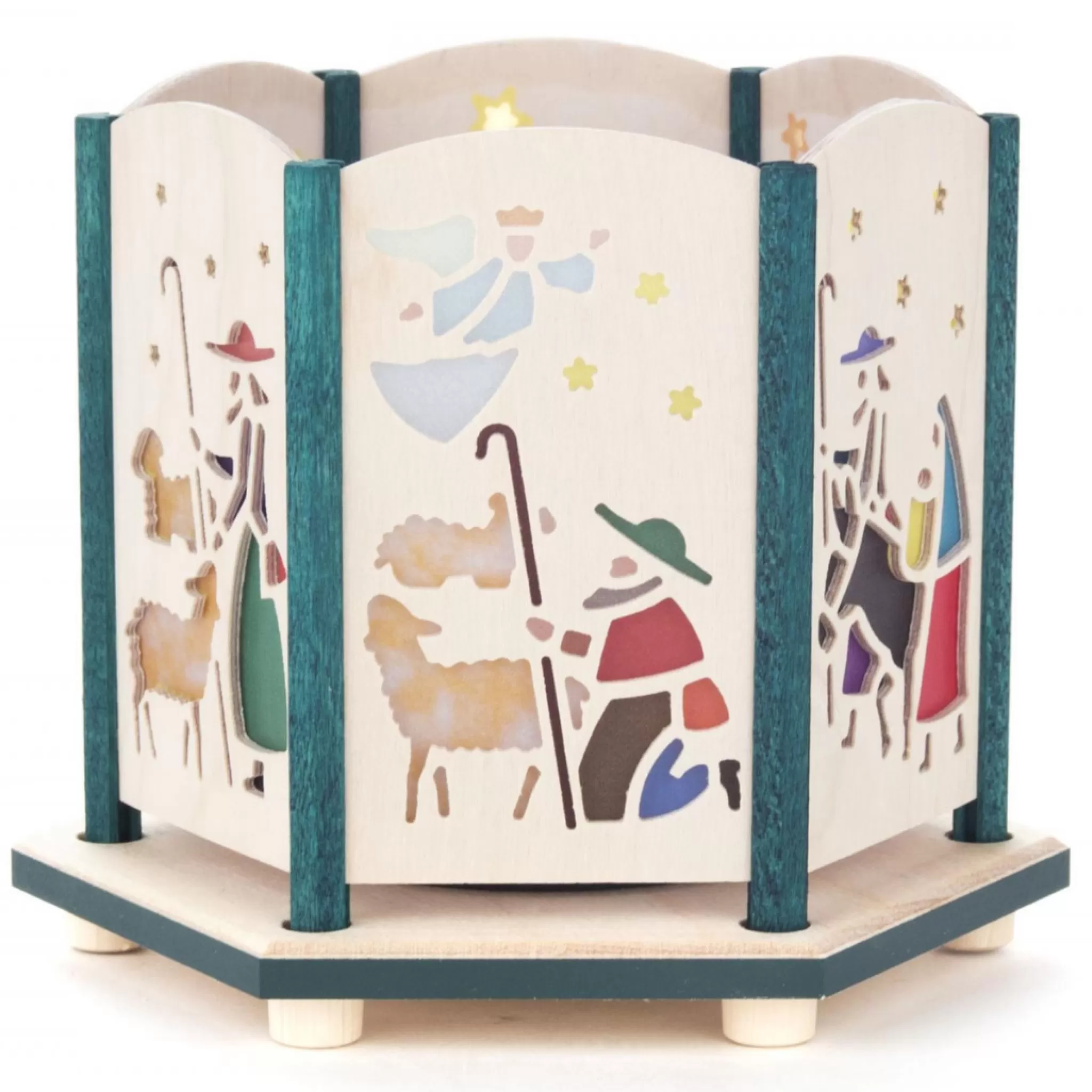 Erzgebirge Handarbeit Candle Holder - Nativity Windows