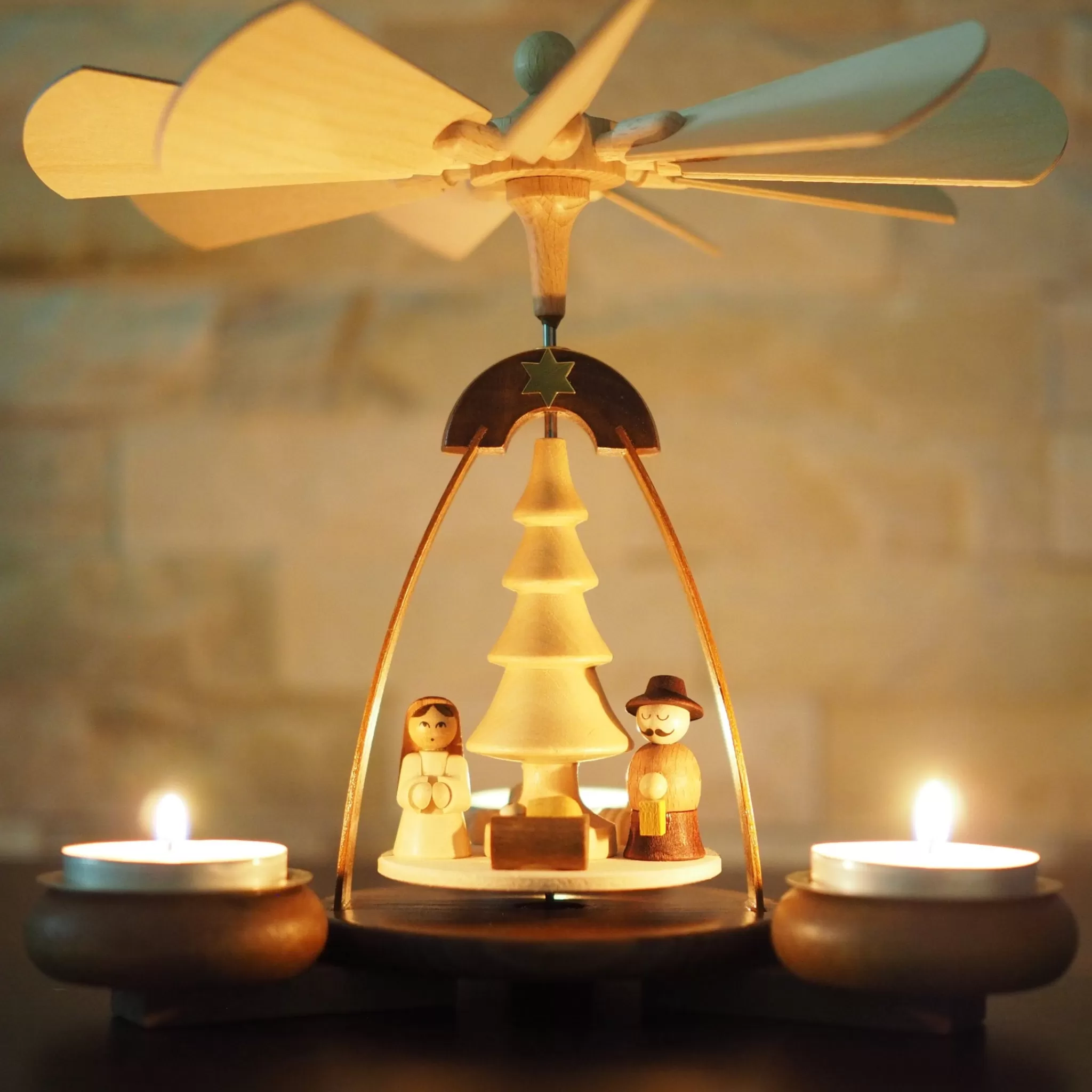 Paul Ullrich Christmas Pyramid (Medium)- Nativity (Natural)