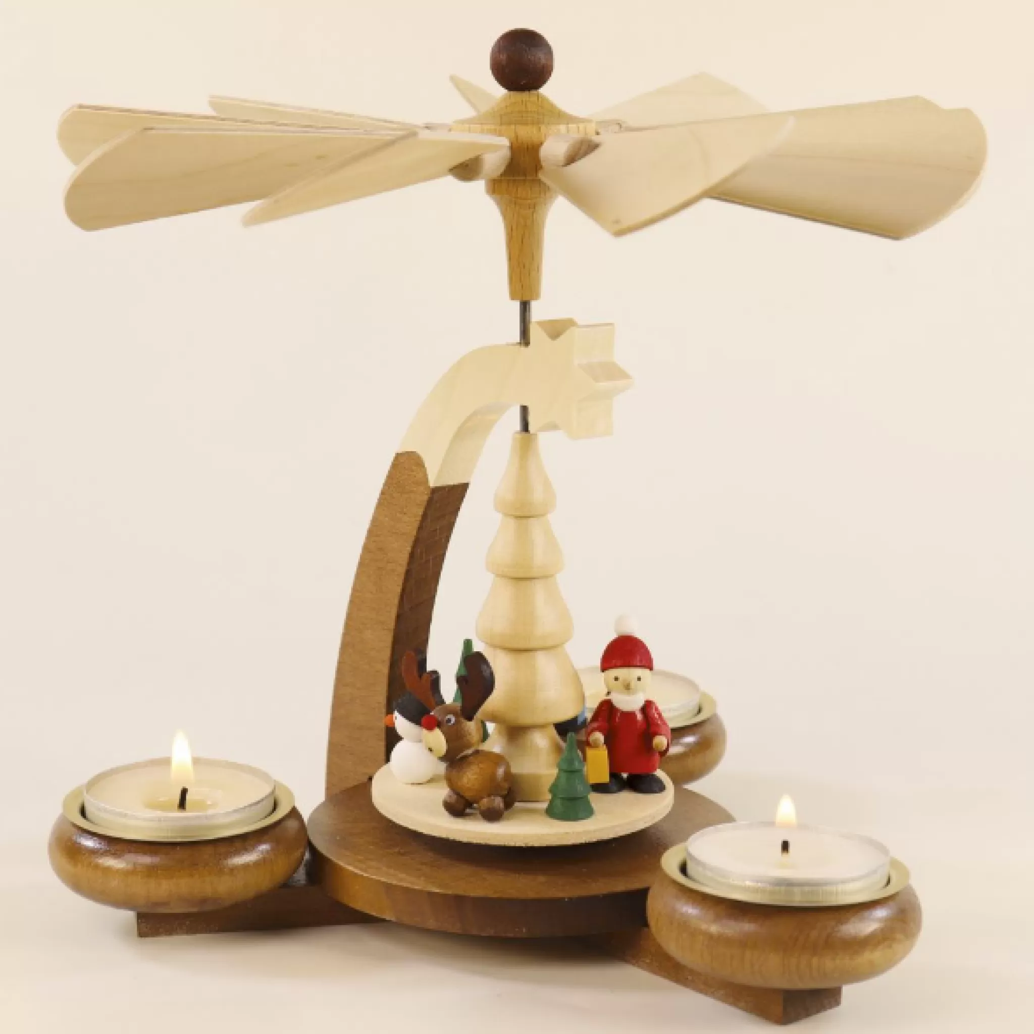 Paul Ullrich Christmas Pyramid (Medium)- Santa, Snowman And Reindeer