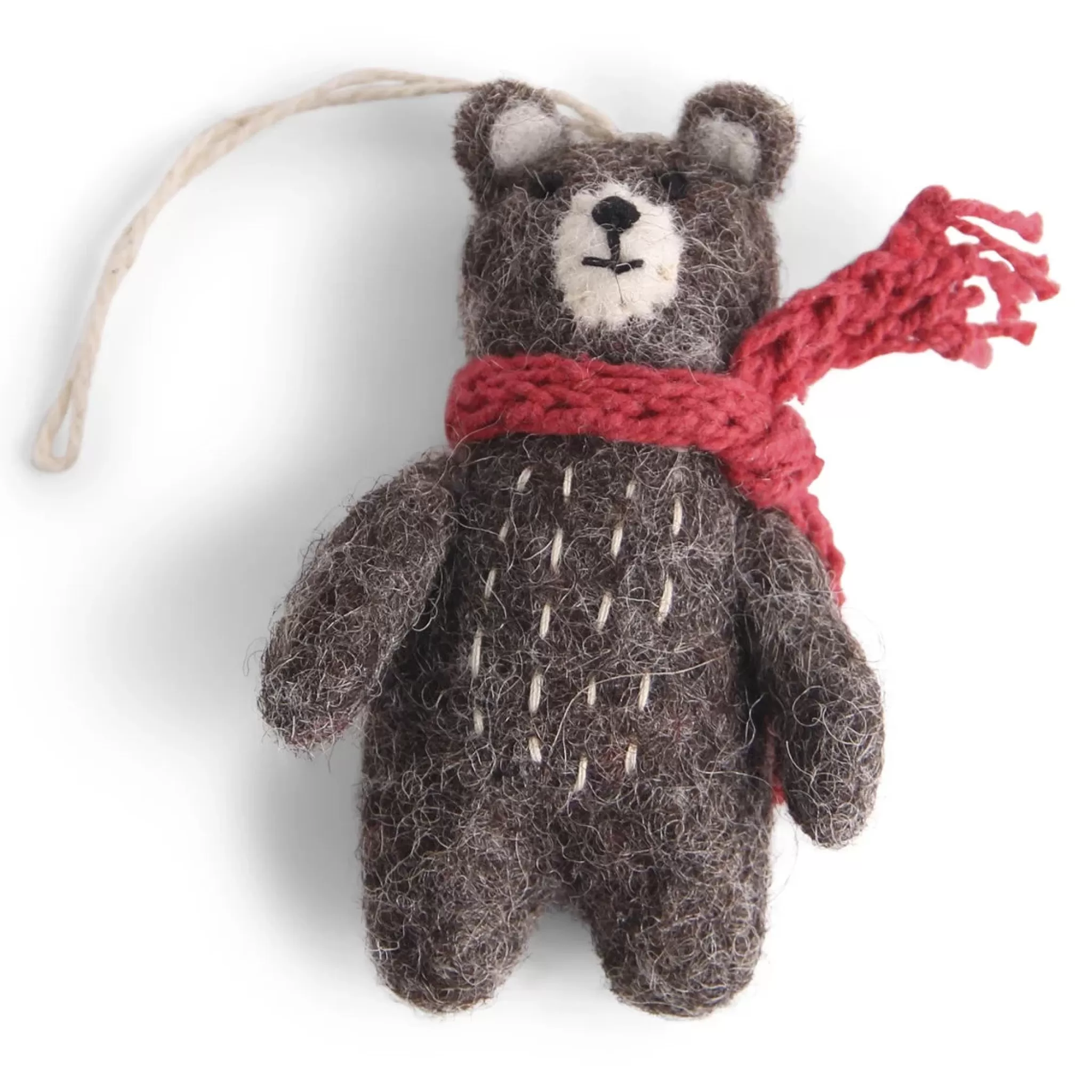 En Gry & Sif Felt Christmas Decorations - Teddy Bear Pair