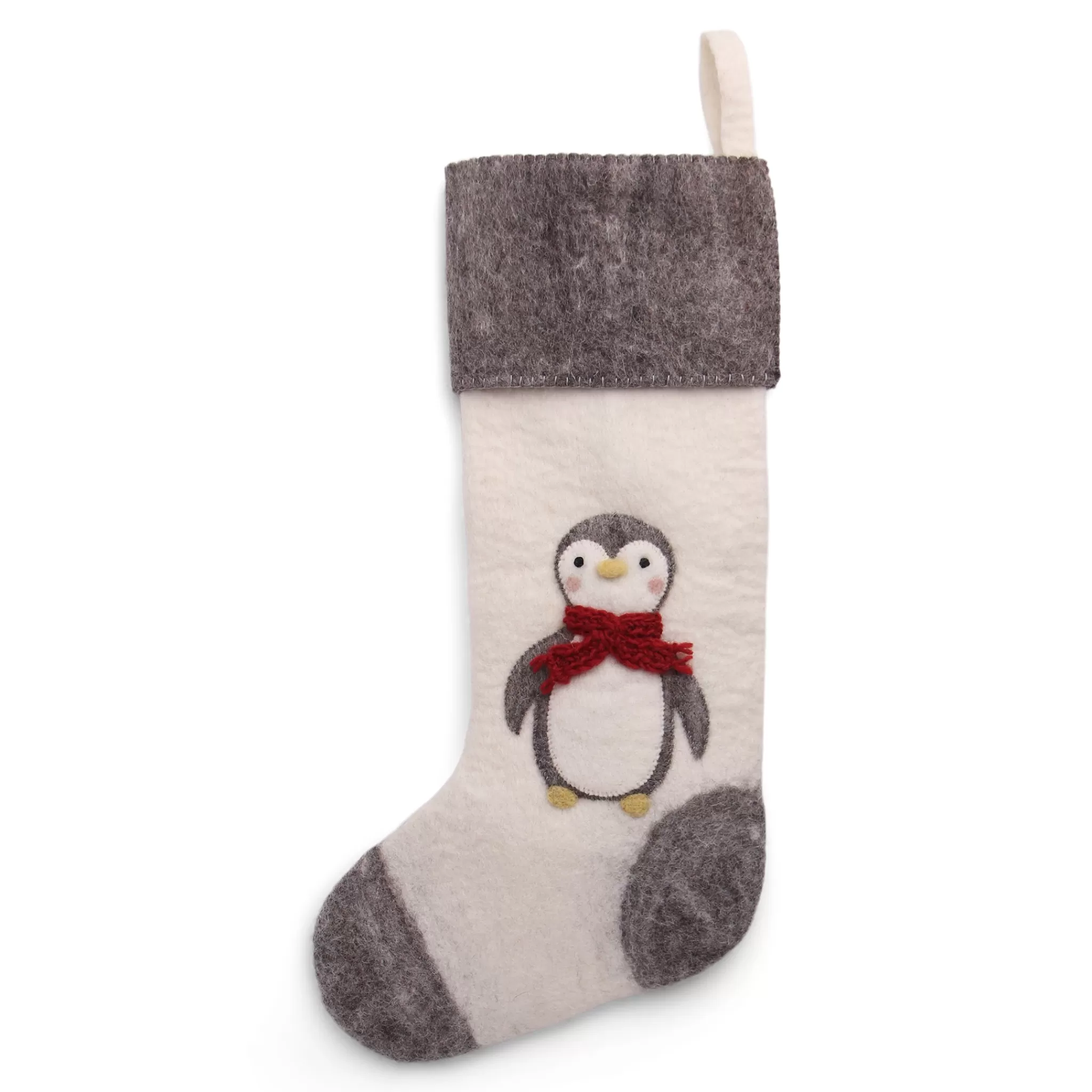 En Gry & Sif Felt Christmas Stocking - Penguin
