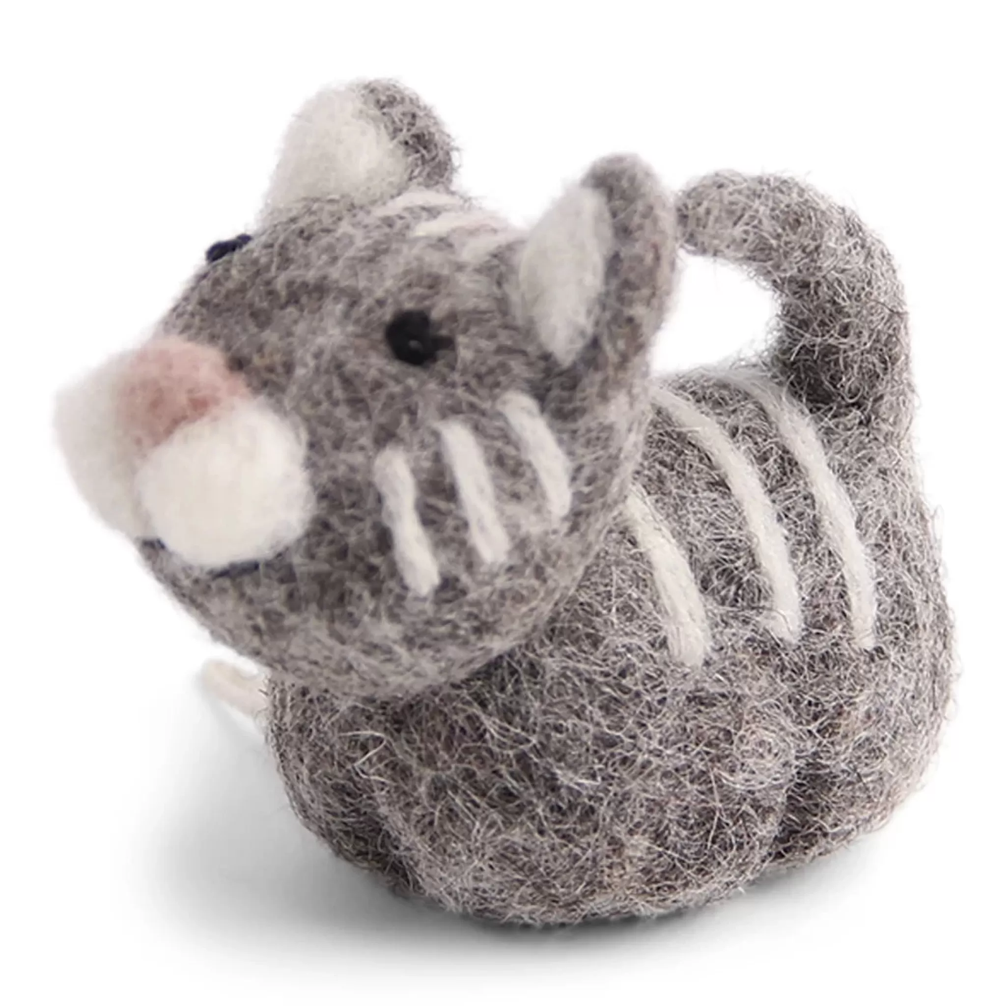 En Gry & Sif Felt Christmas Tree Decoration - Cat (Grey)