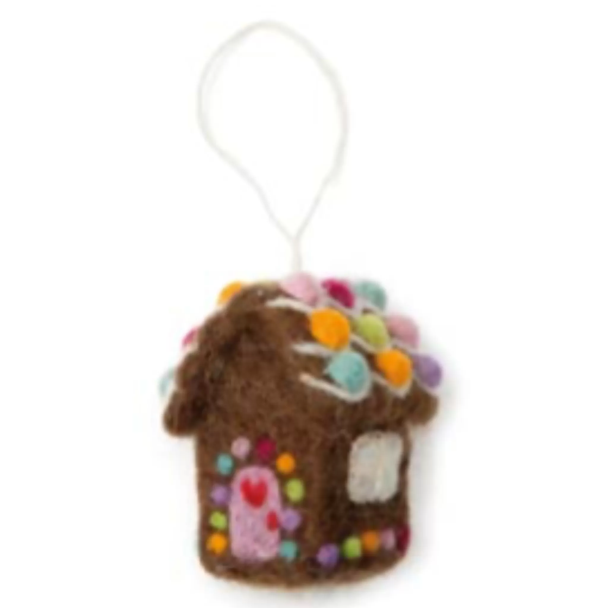 En Gry & Sif Felt Christmas Tree Decoration - Gingerbread House