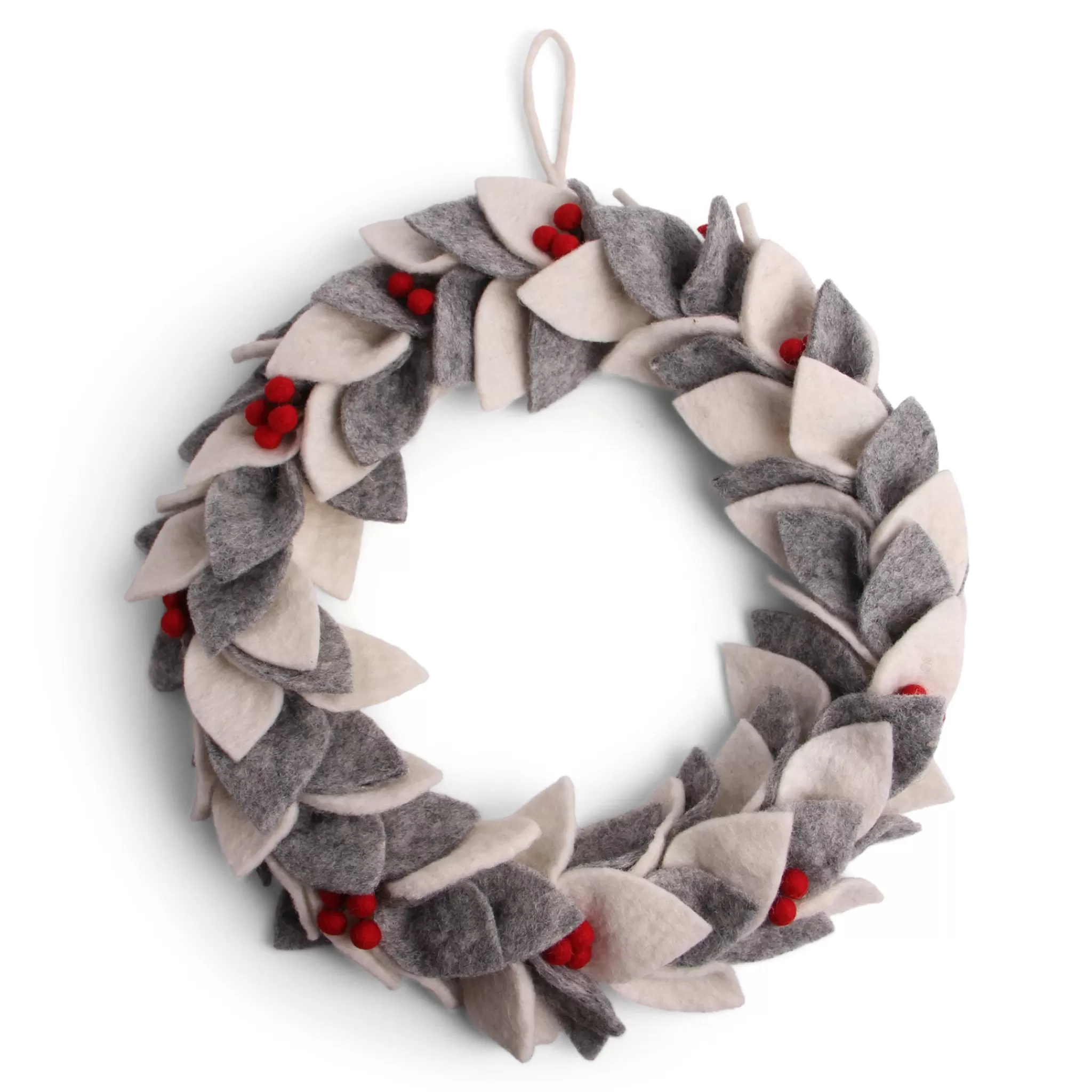 En Gry & Sif Felt Christmas Wreath - Large Winter Holly