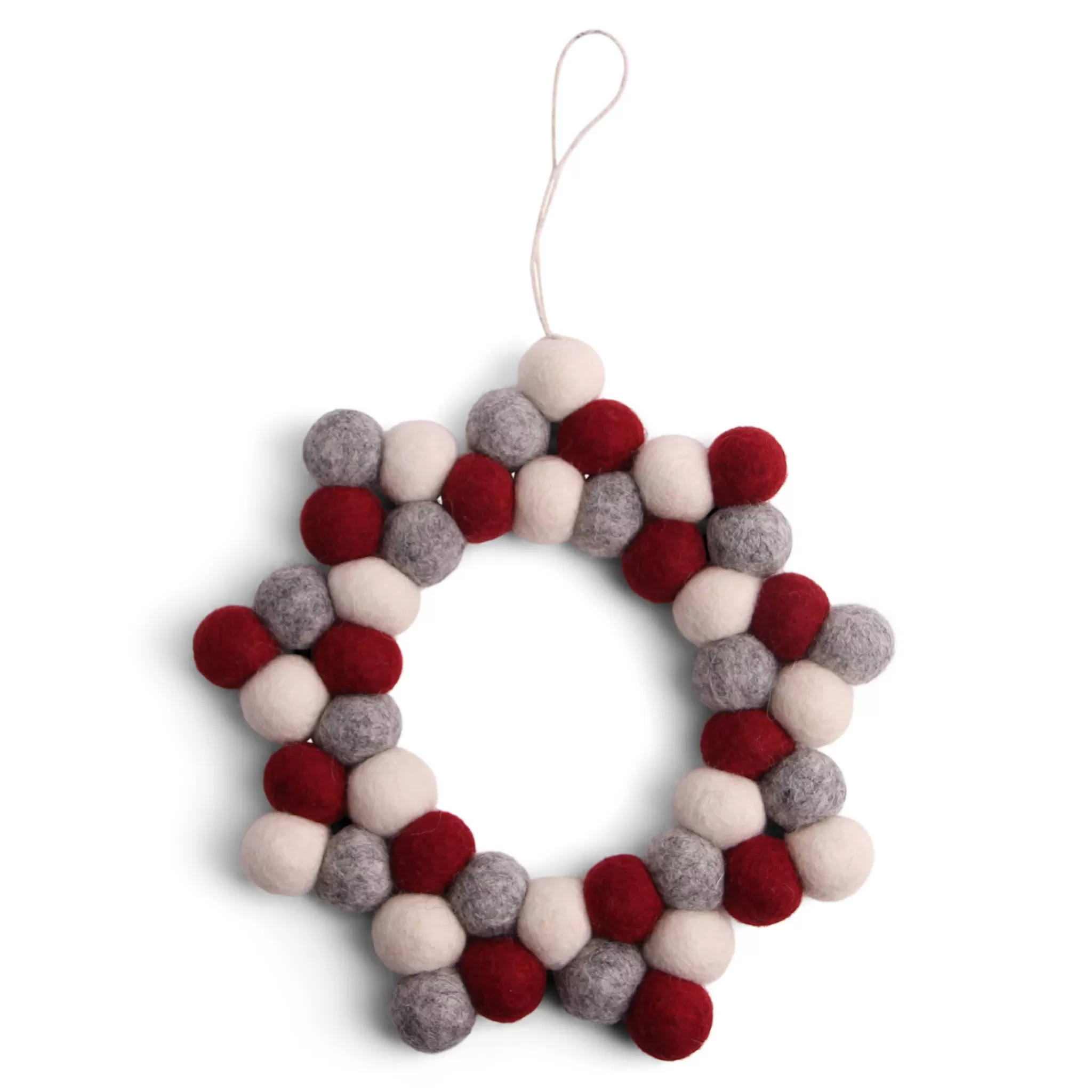 En Gry & Sif Felt Christmas Wreath - Small Star With Baubles