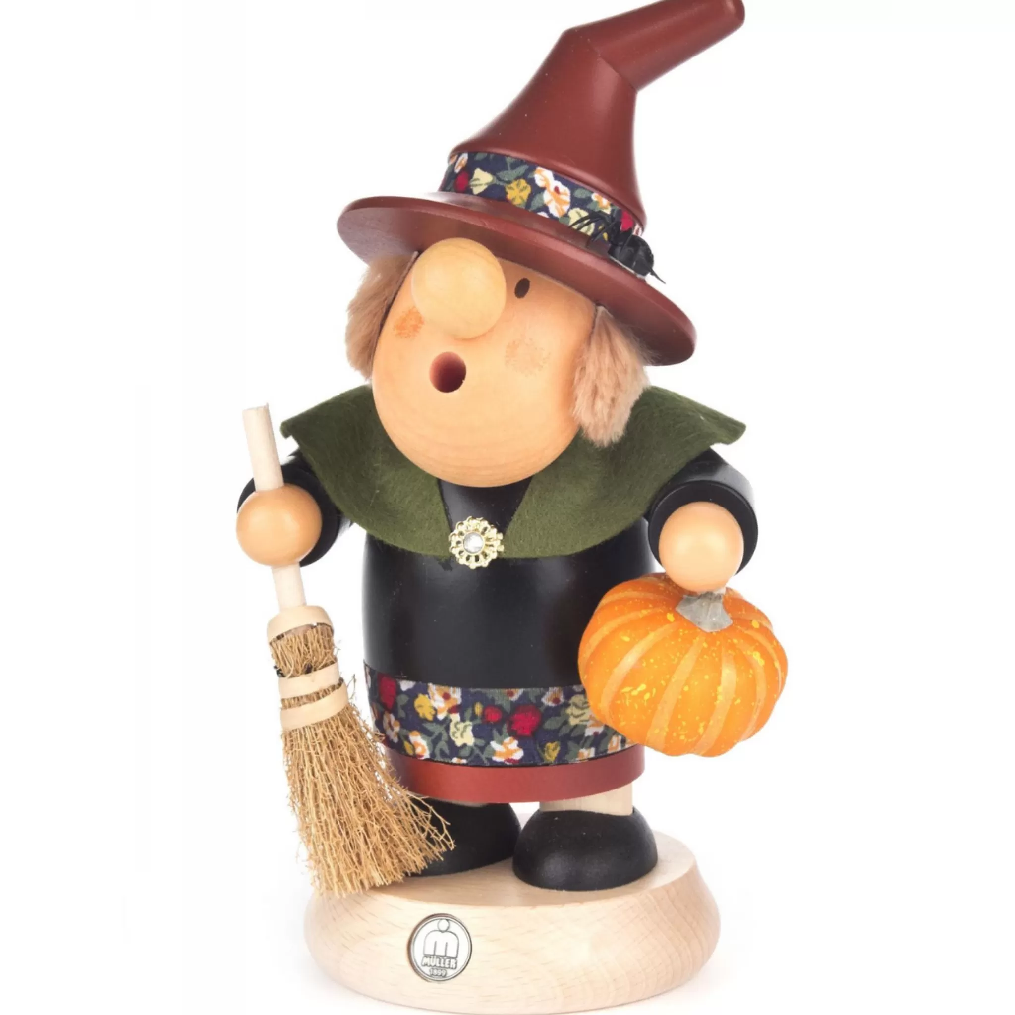 Erzgebirge Handarbeit Incense Burner - Premium - Frieda The Friendly Witch
