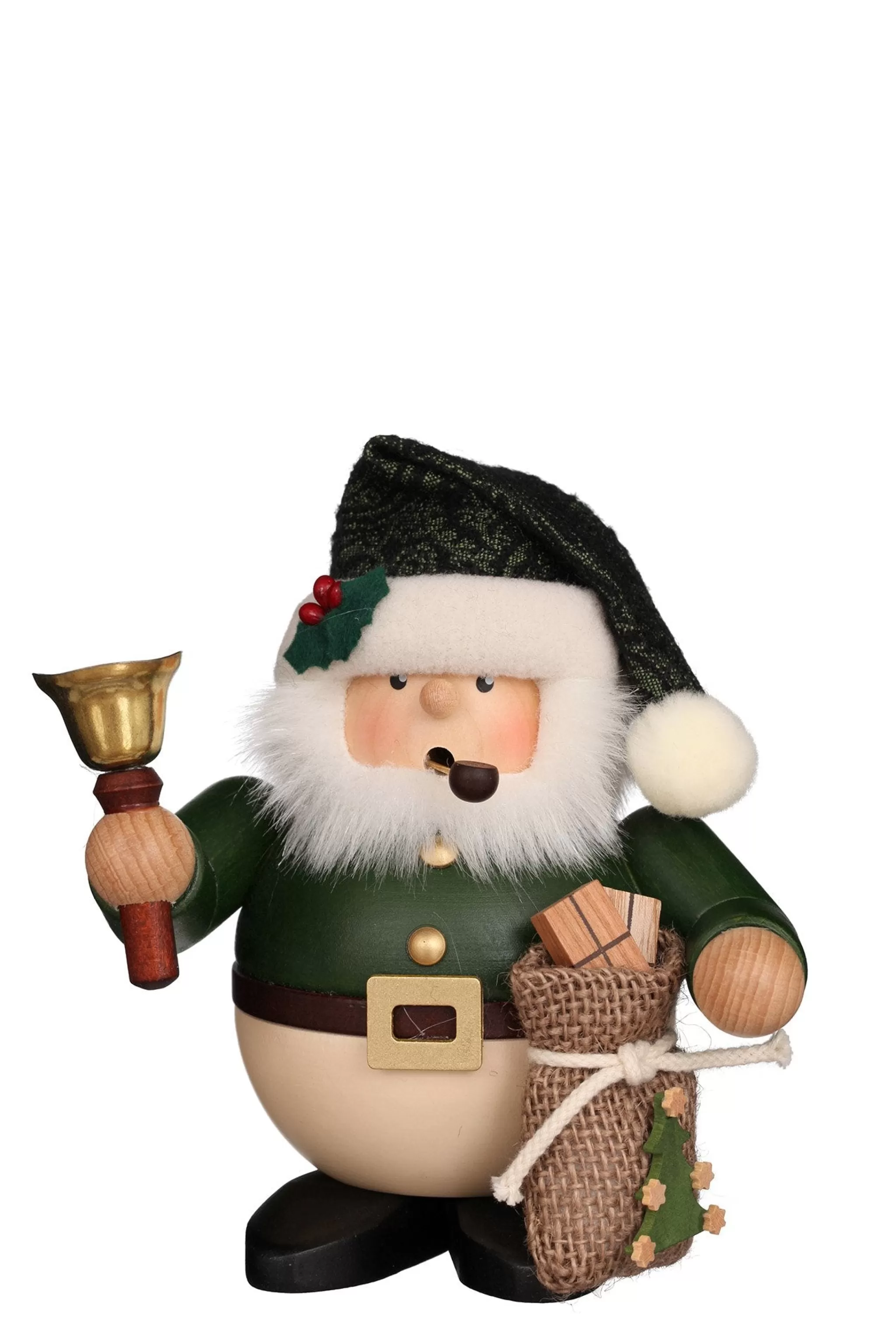 Christian Ulbricht Incense Burner - Premium - Santa With Bell (Green)