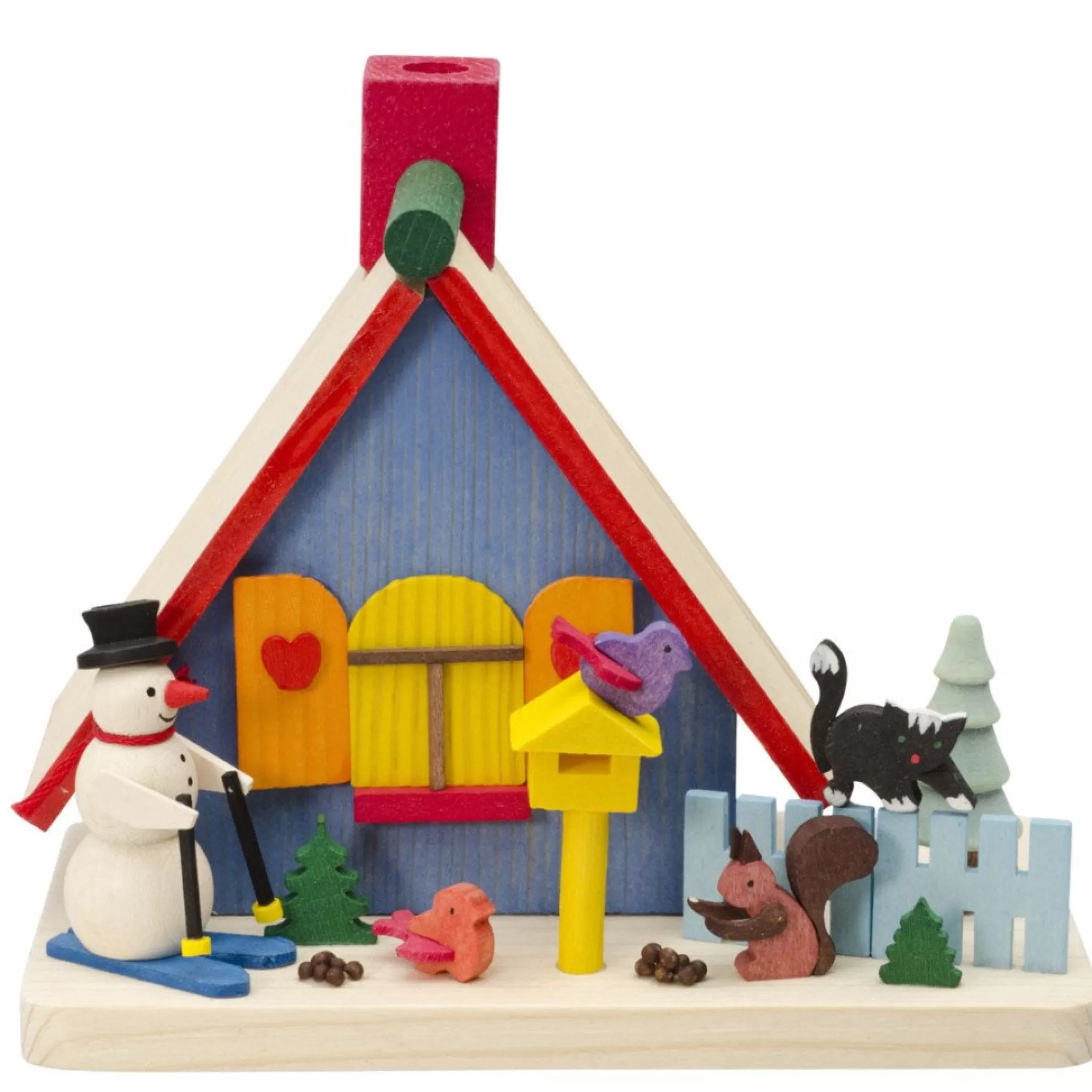 Graupner Incense Burner (House) - Snowman And Christmas Forest Friends
