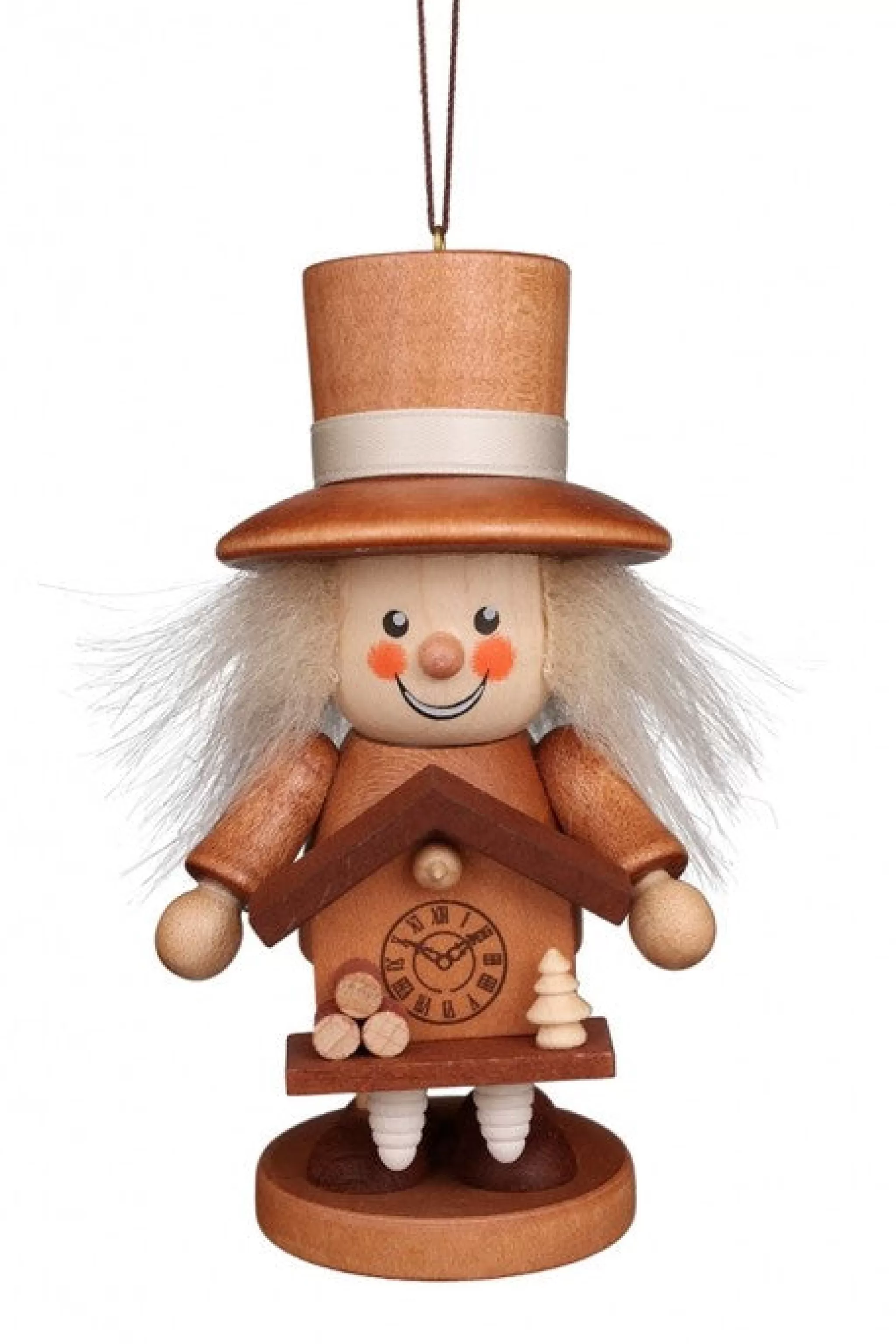 Christian Ulbricht Large Gnome Christmas Tree Decoration - Cuckoo Clock Maker (Natural)