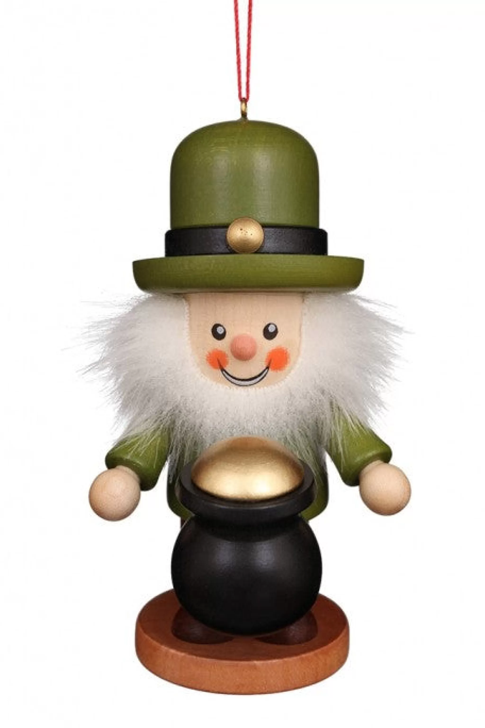 Christian Ulbricht Large Gnome Christmas Tree Decoration - Irish Leprechaun With Pot Of Gold