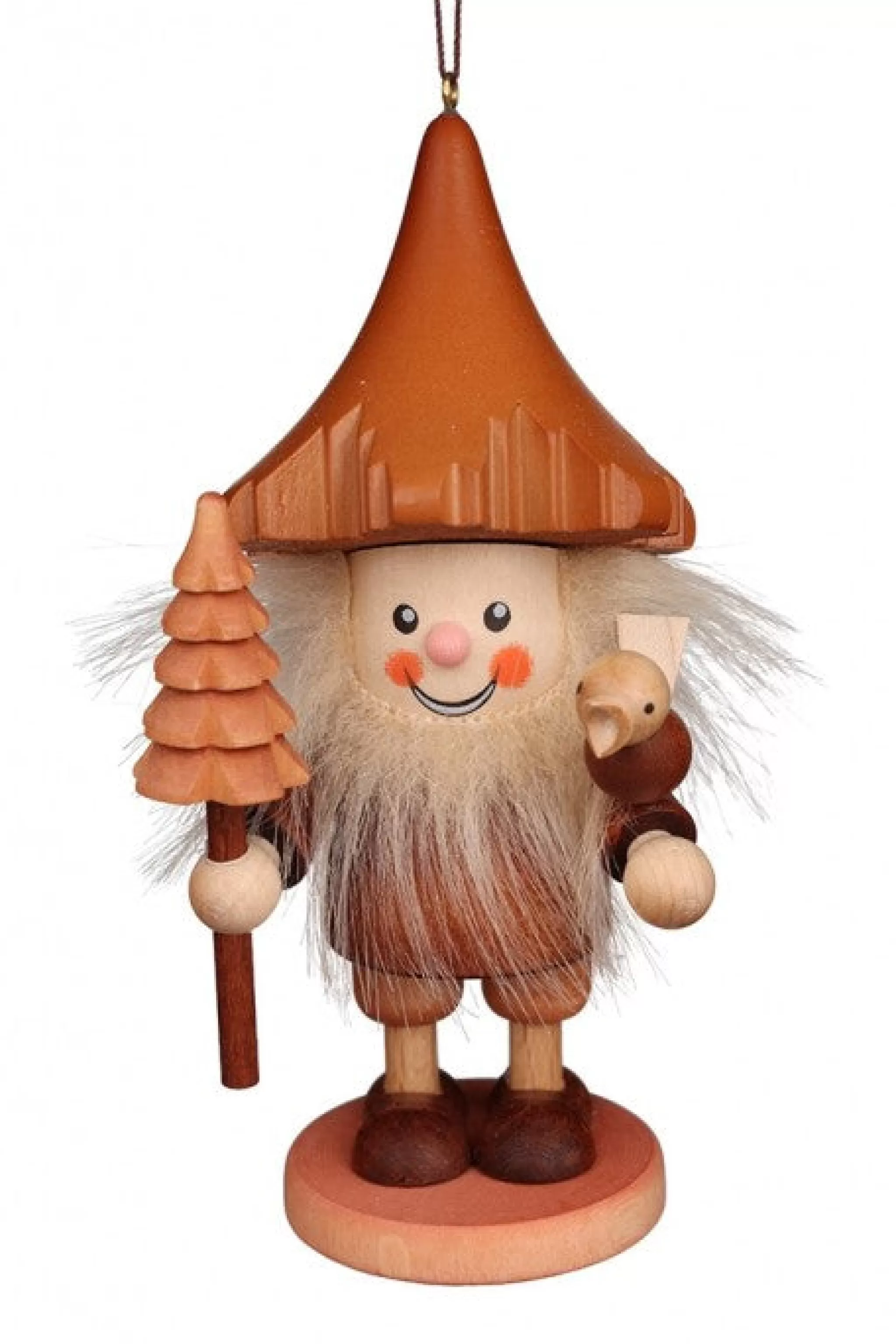 Christian Ulbricht Large Gnome Christmas Tree Decoration - Woodsman With Bird