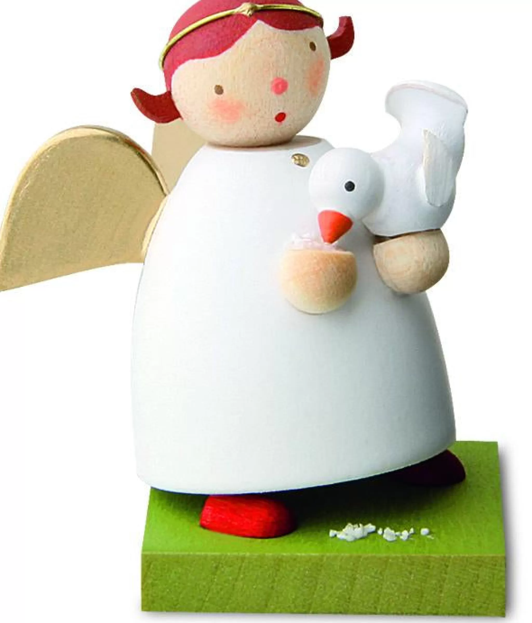 Gunter Reichel Little Angel Figurine - Guardian Angel Feeding A Little Dove