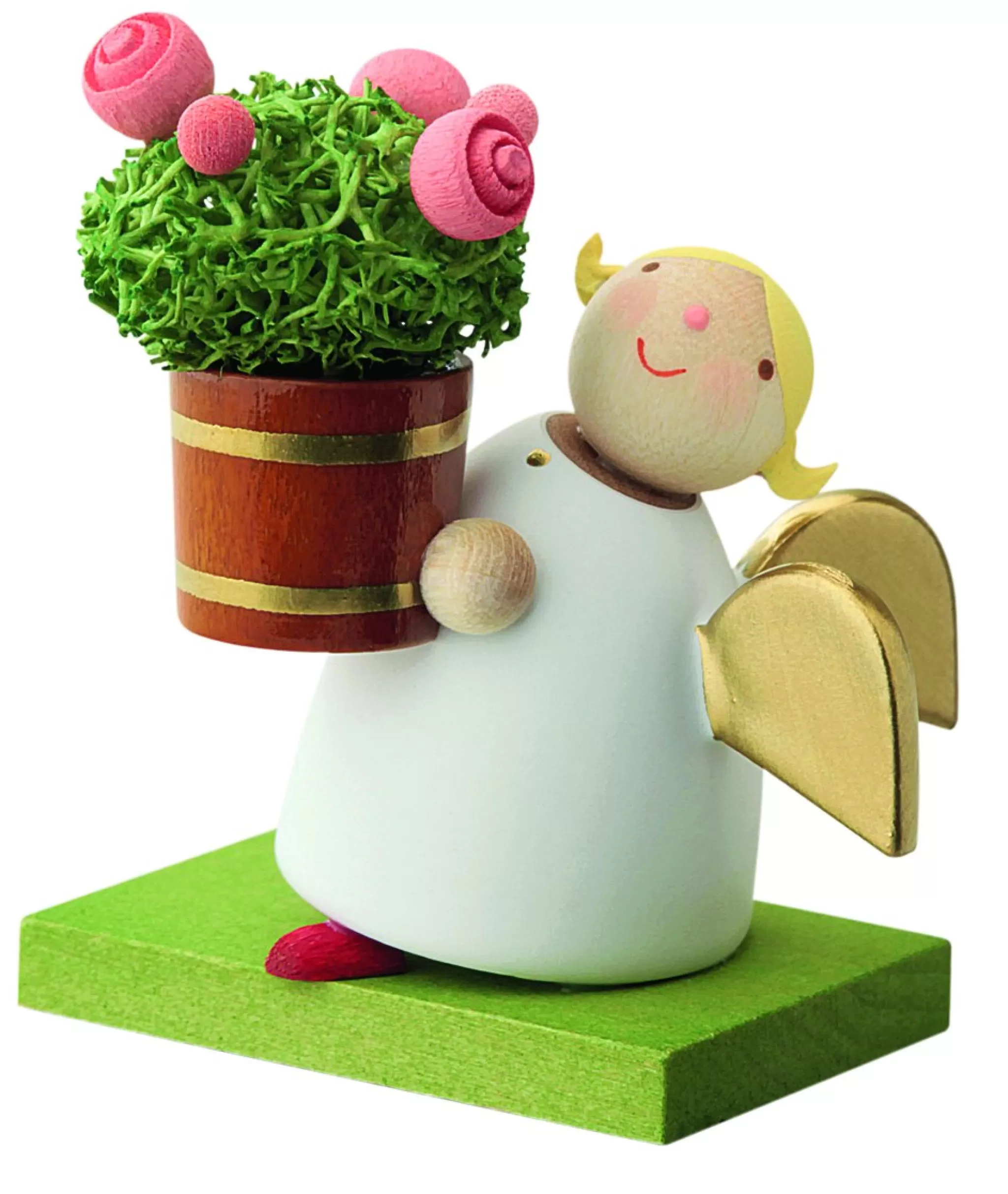 Gunter Reichel Little Angel Figurine - Guardian Angel With A Rose Tree