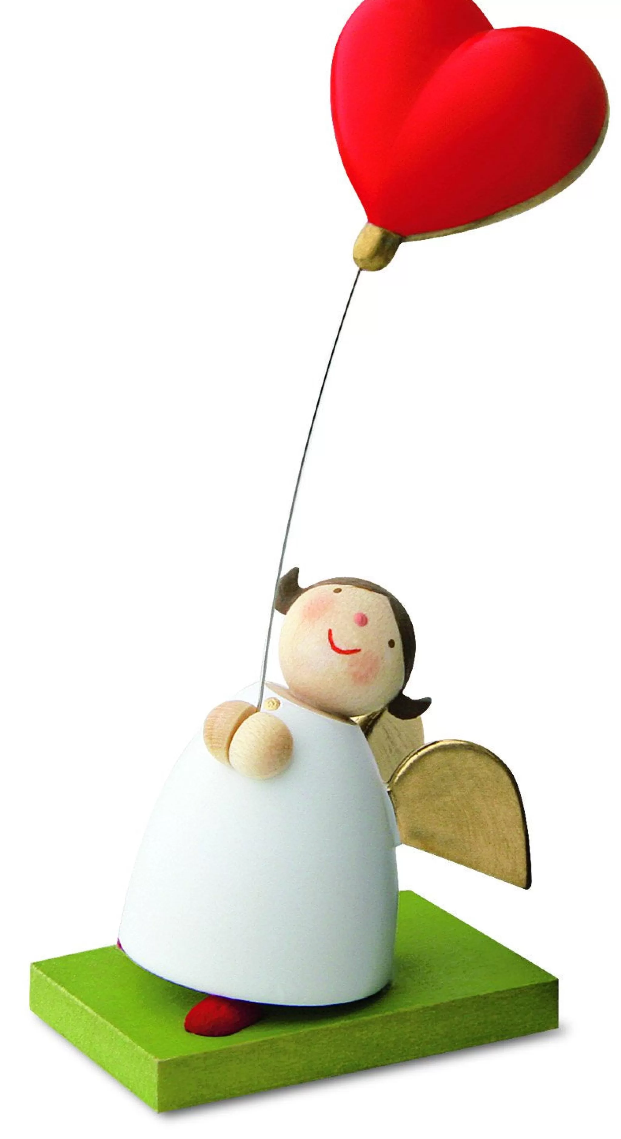 Gunter Reichel Little Angel Figurine - Guardian Angel With Balloon Heart