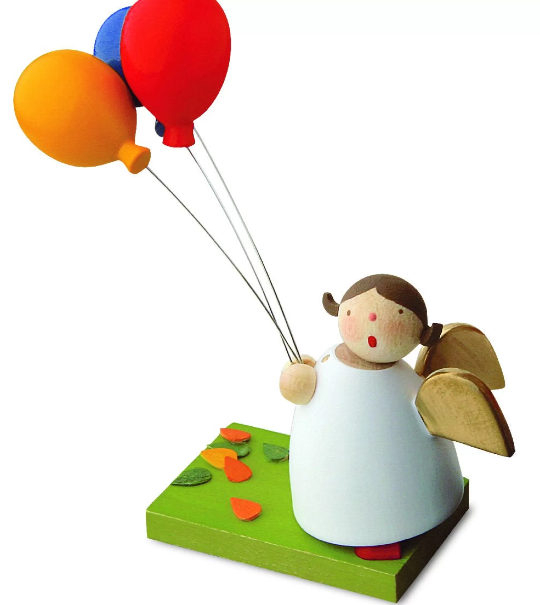 Gunter Reichel Little Angel Figurine - Guardian Angel With Balloon Trio