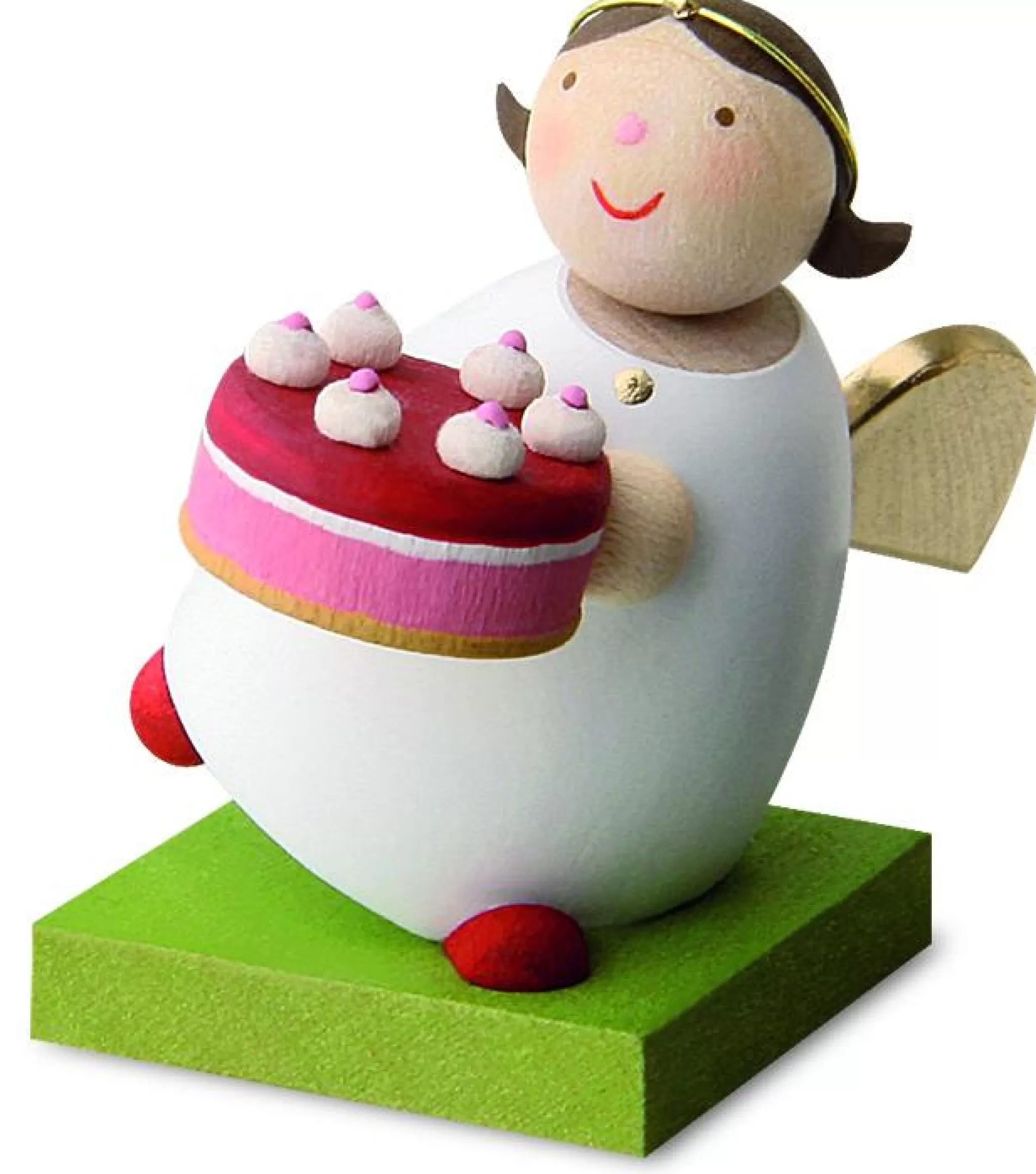 Gunter Reichel Little Angel Figurine - Guardian Angel With Cake