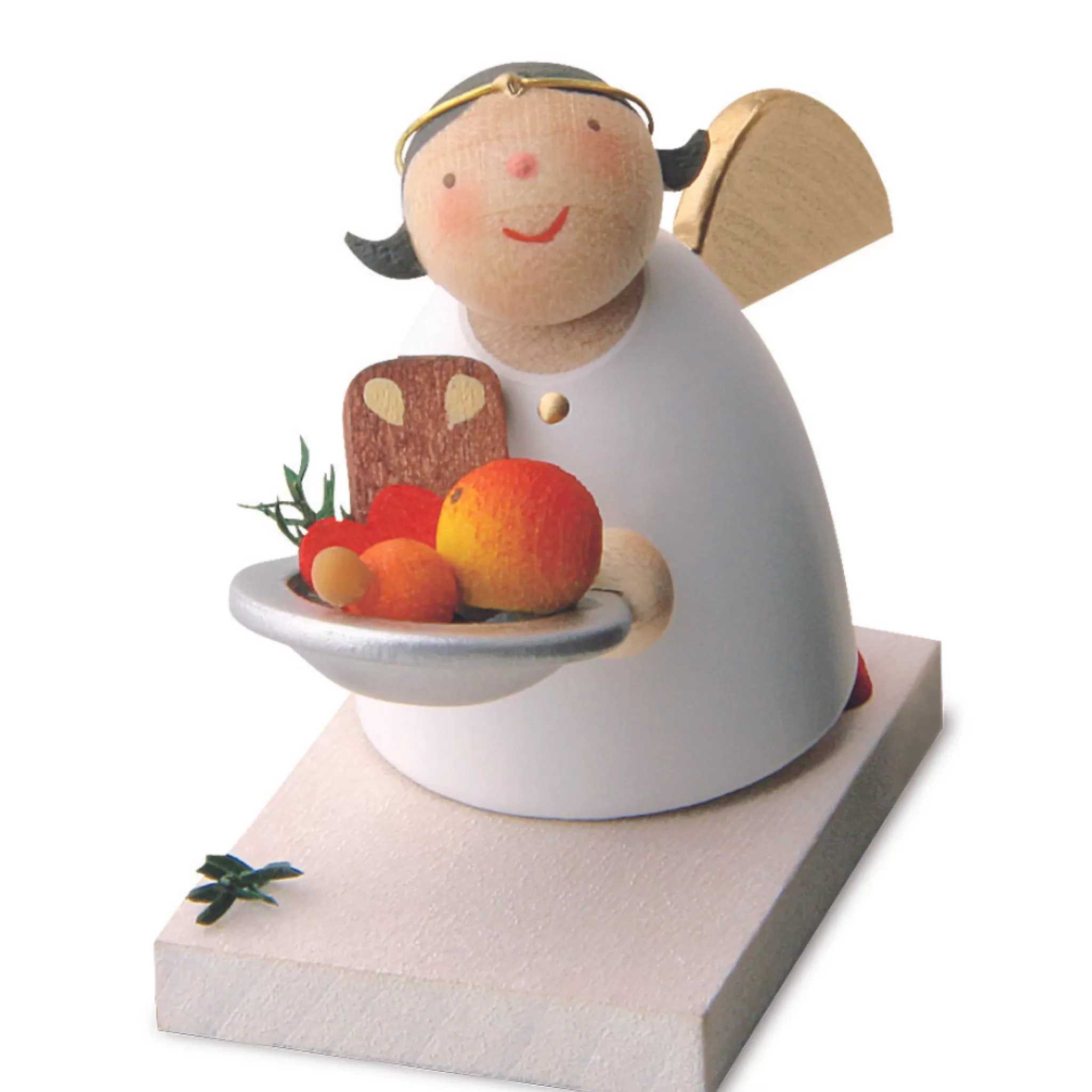 Gunter Reichel Little Angel Figurine - Guardian Angel With Christmas Treats
