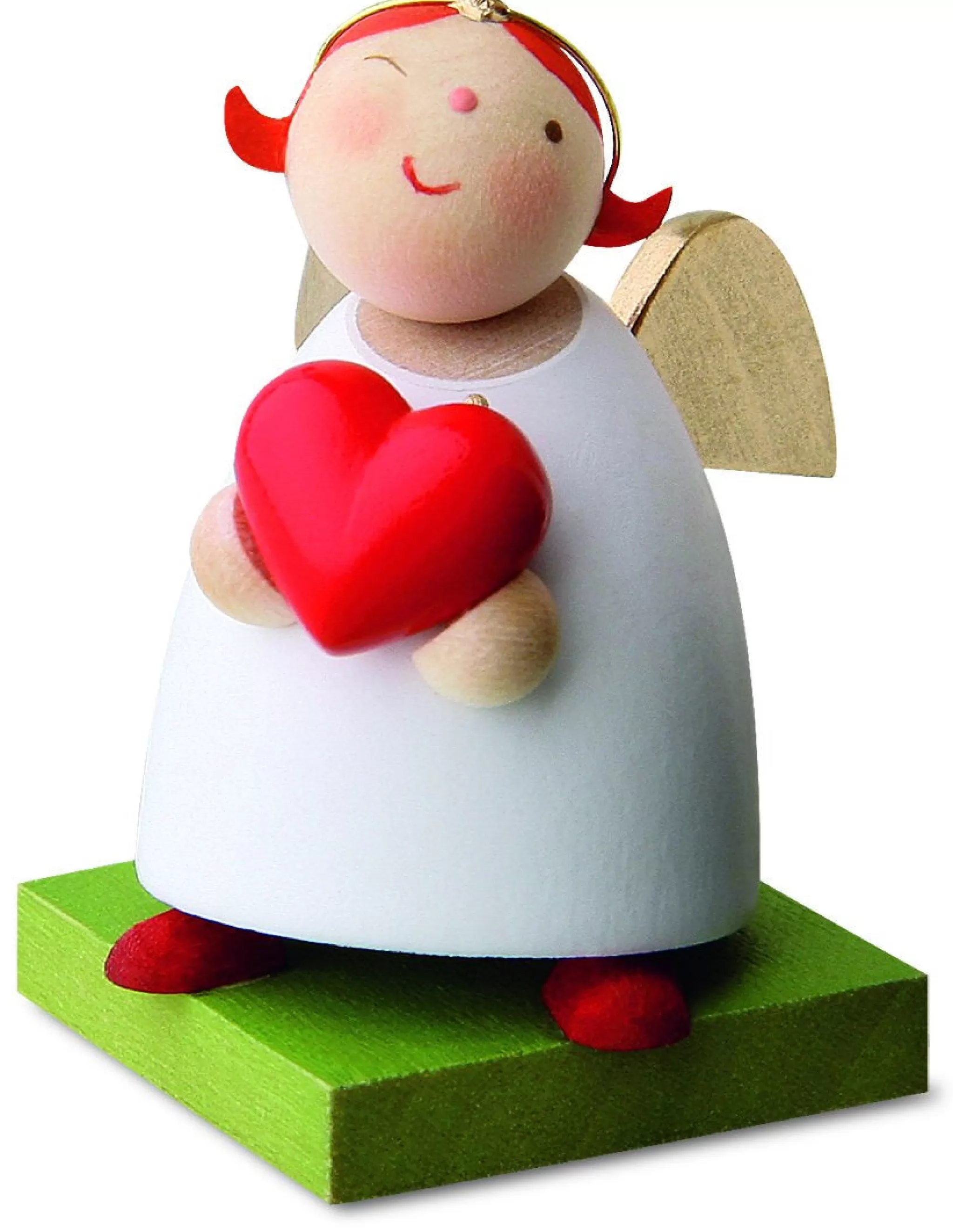 Gunter Reichel Little Angel Figurine - Guardian Angel With Love Heart