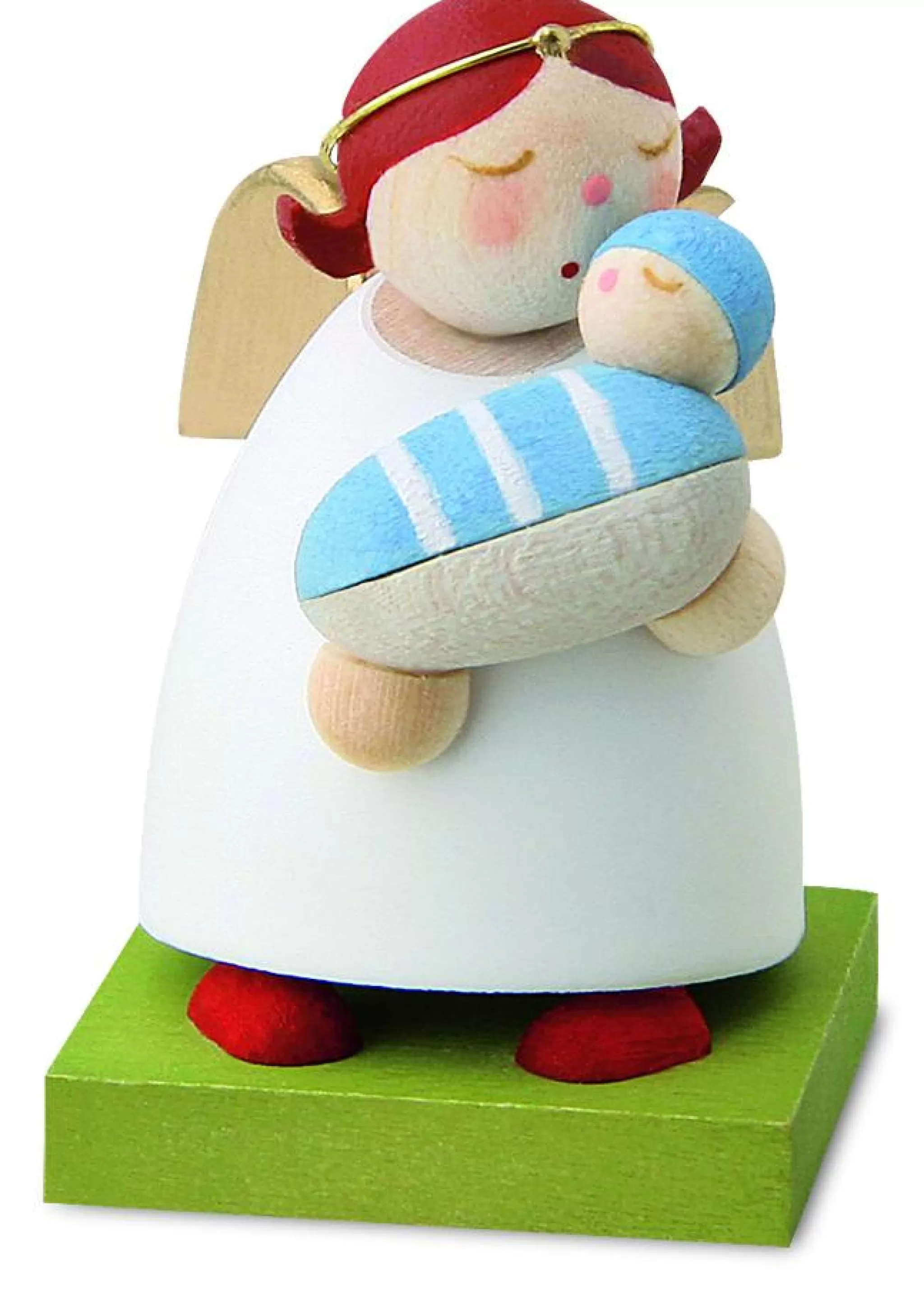 Gunter Reichel Little Angel Figurine - Guardian Angel With New Baby (Boy)