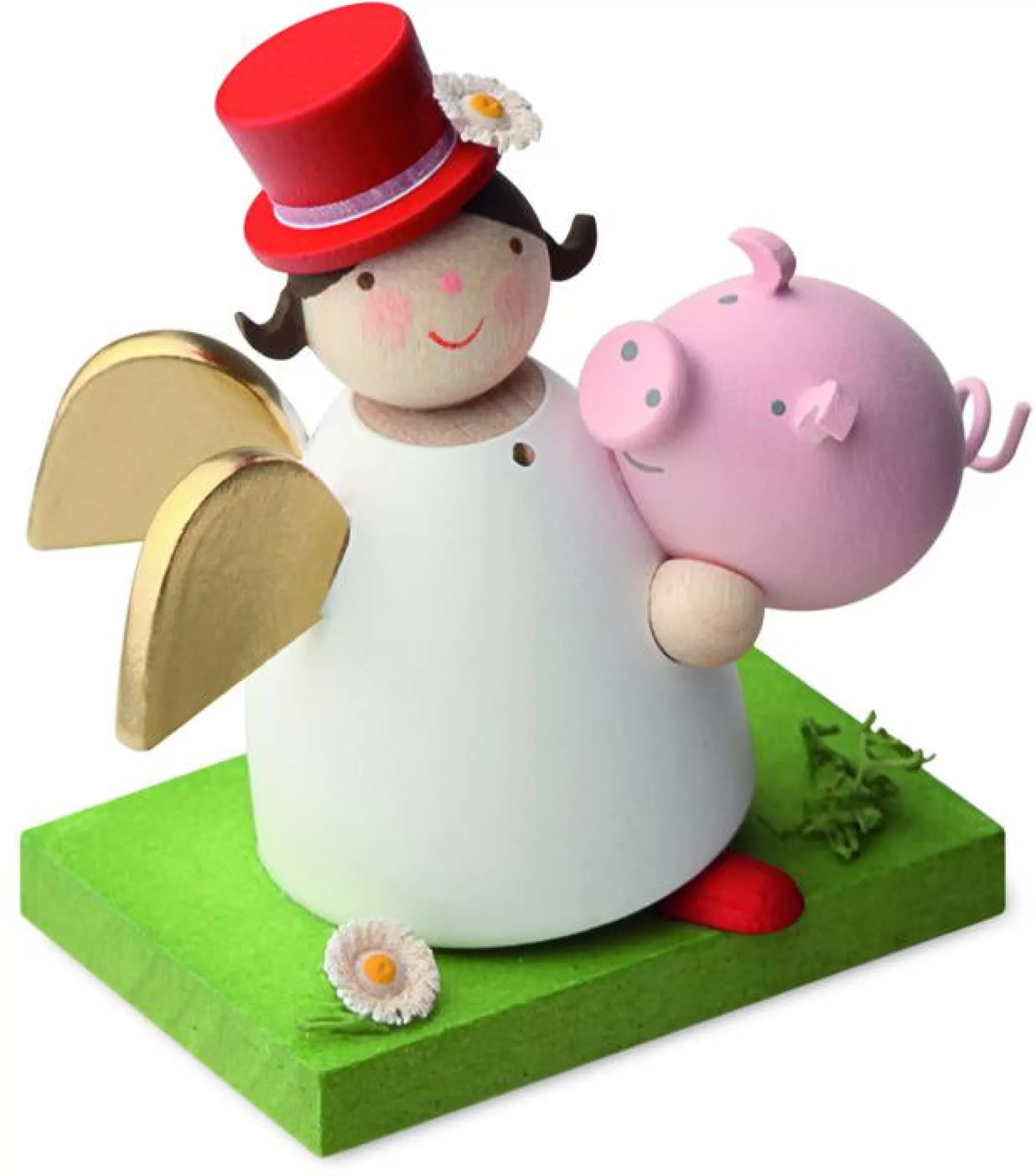 Gunter Reichel Little Angel Figurine - Guardian Angel With Piggy Bank