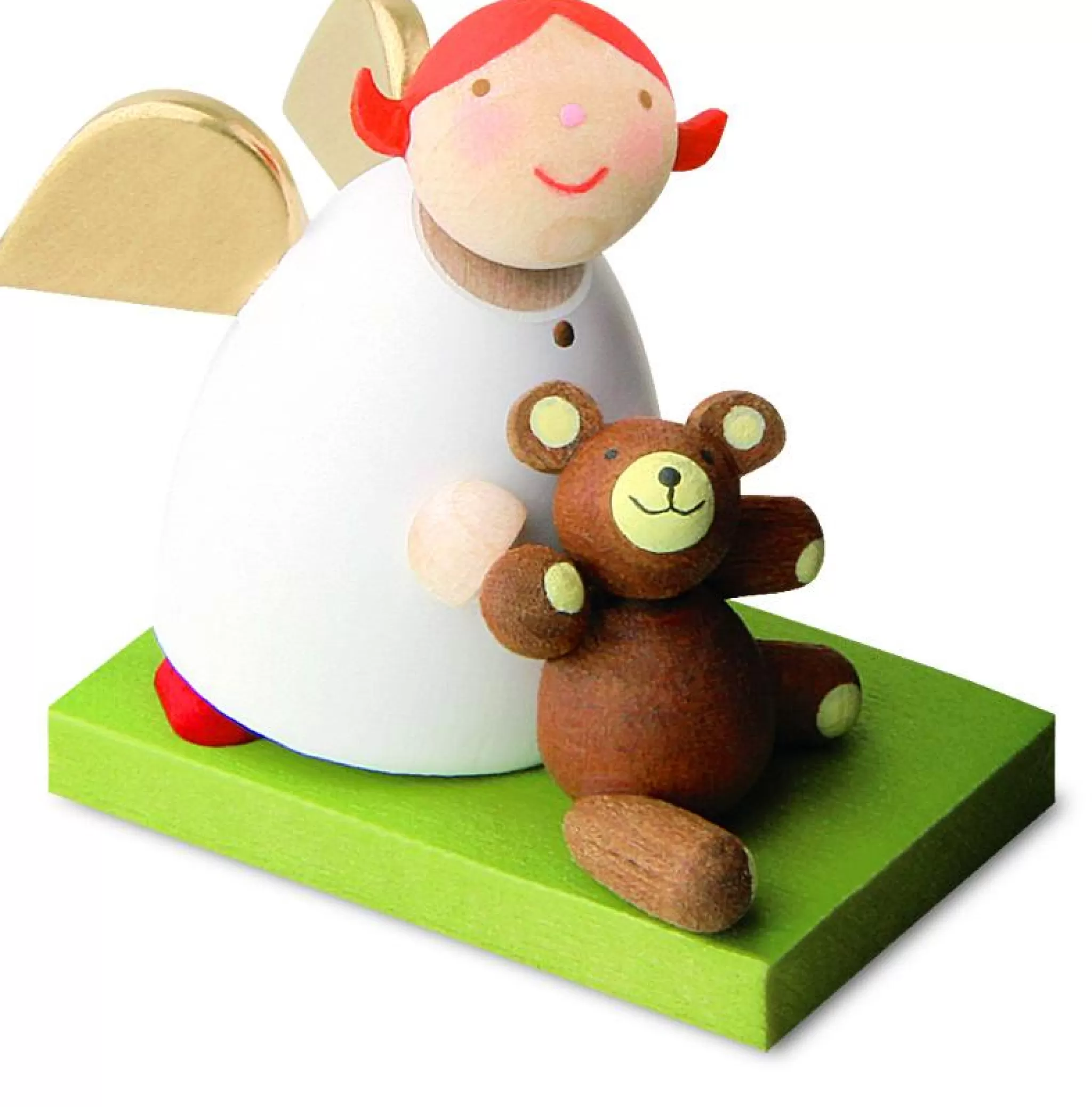 Gunter Reichel Little Angel Figurine - Guardian Angel With Teddy Bear
