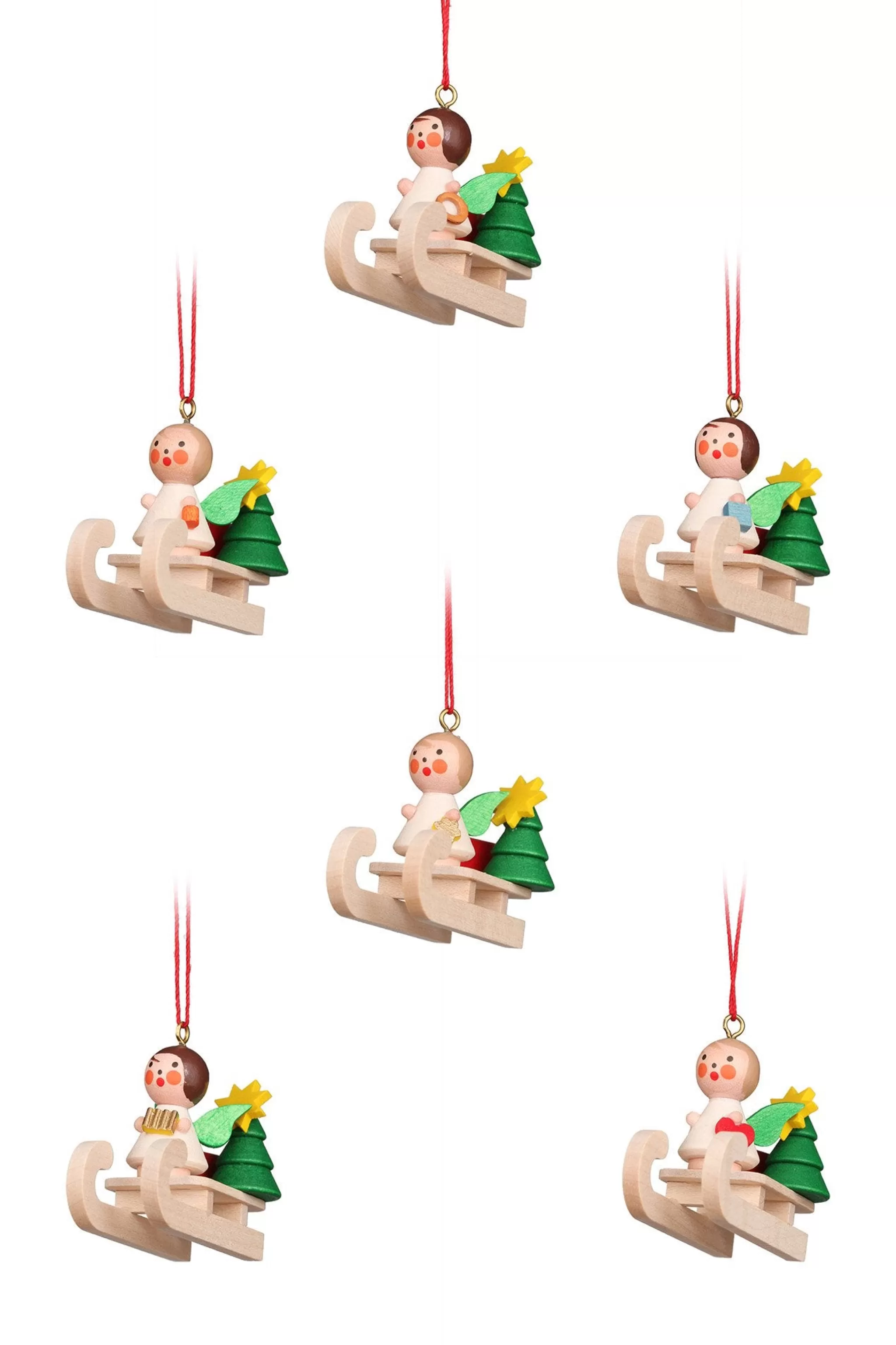 Christian Ulbricht Mini Angel - Sledding - Christmas Tree Decoration