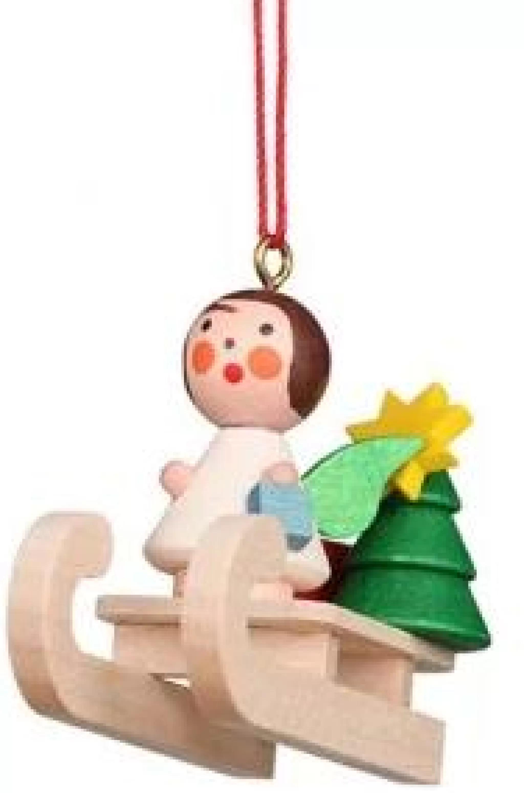 Christian Ulbricht Mini Angel - Sledding - Christmas Tree Decoration