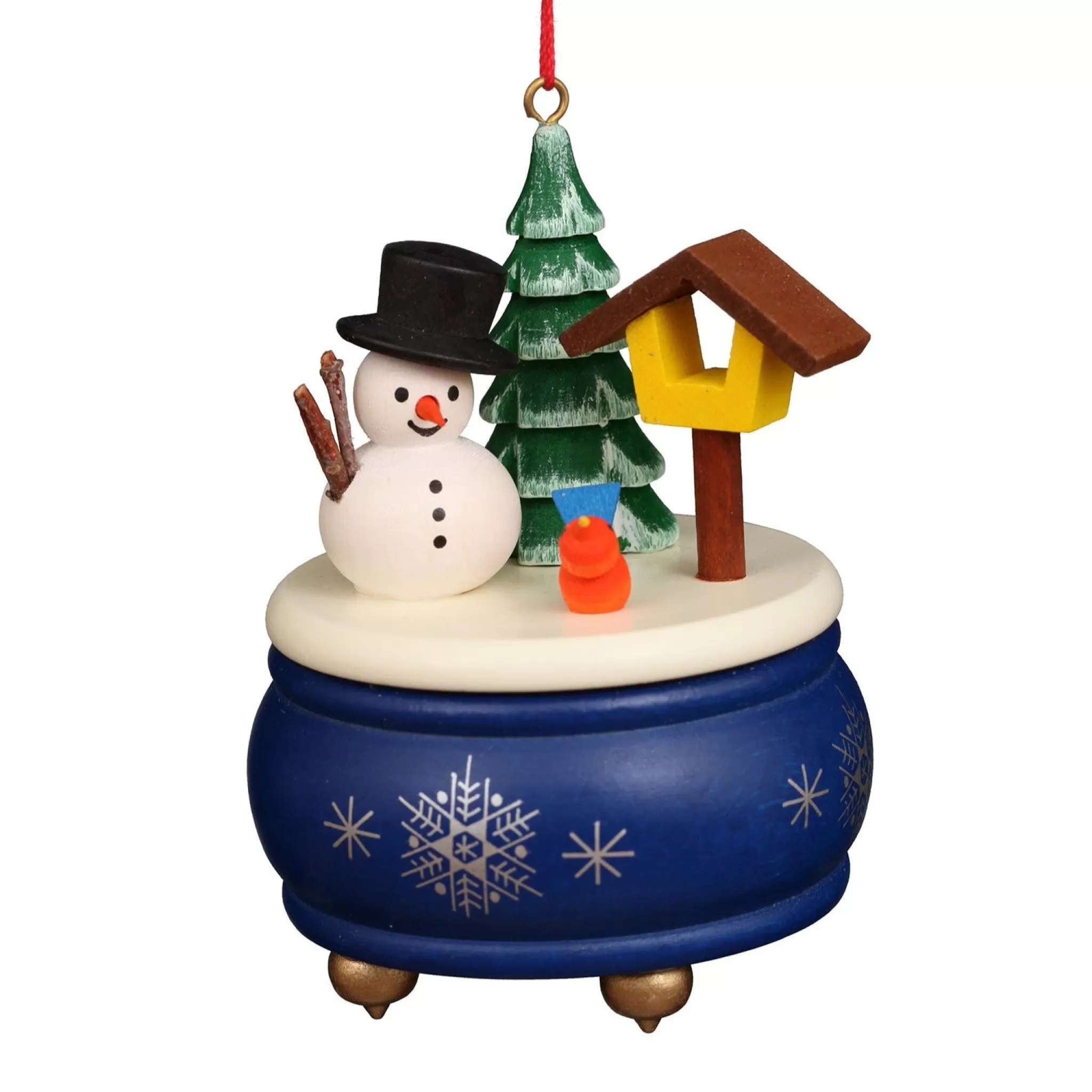 Christian Ulbricht Music Box - Blue Snowman - Christmas Tree Decoration