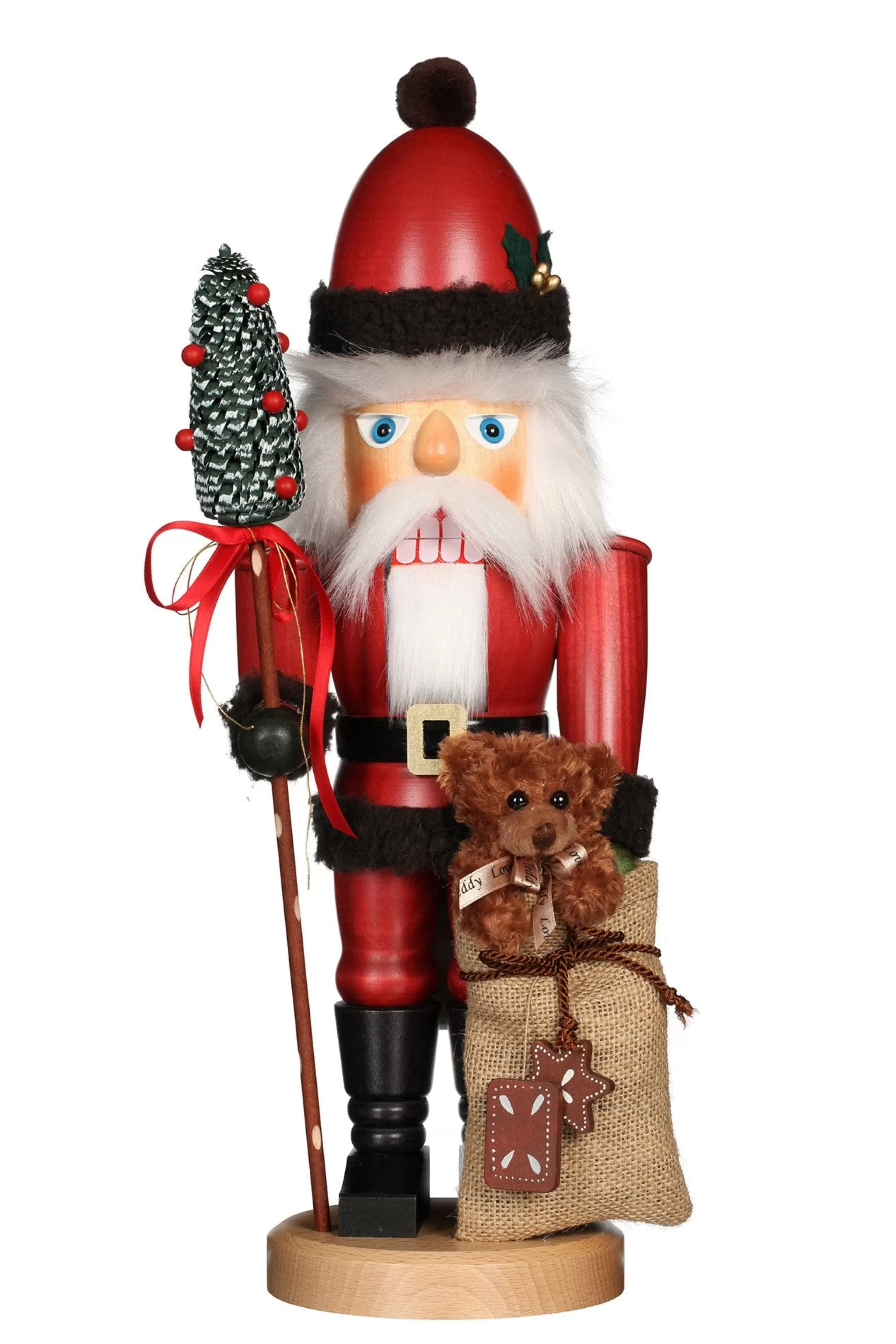 Christian Ulbricht Nutcracker (Classic) - Santa Dressed In Red With Teddy