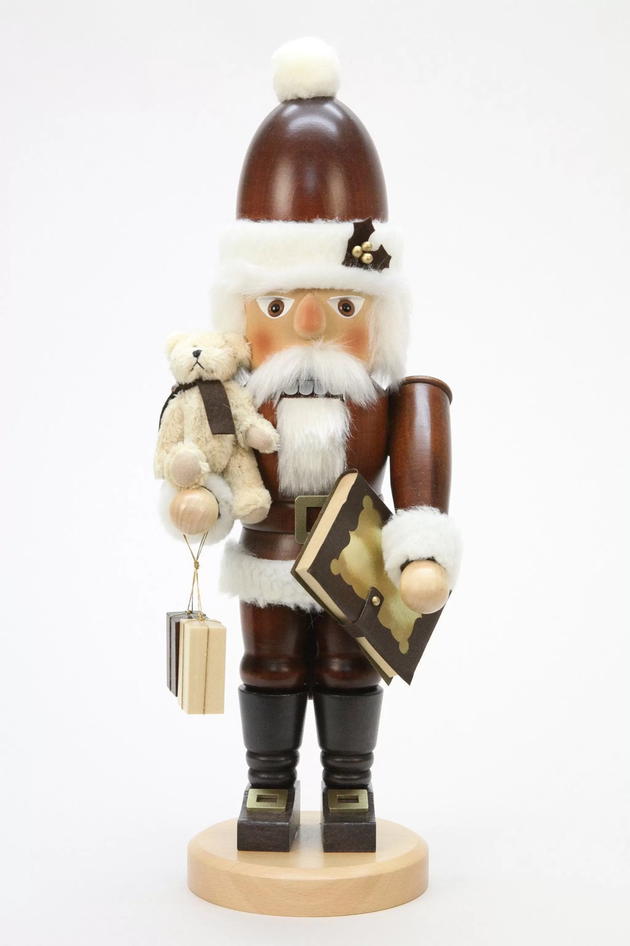 Christian Ulbricht Nutcracker (Classic) - Santa With Teddy And Storybook (Natural)