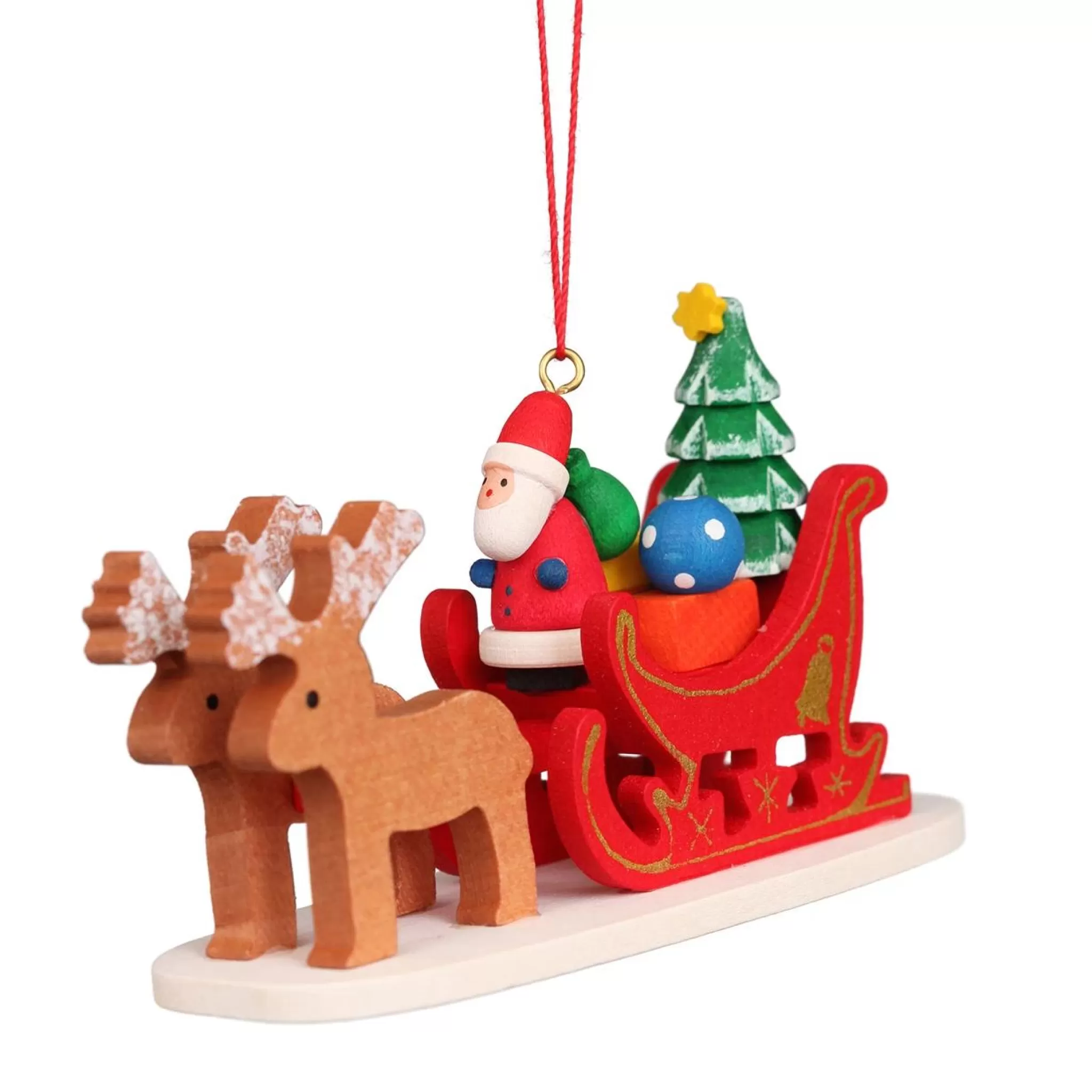 Christian Ulbricht Reindeer Sleigh With Santa - Christmas Tree Decoration