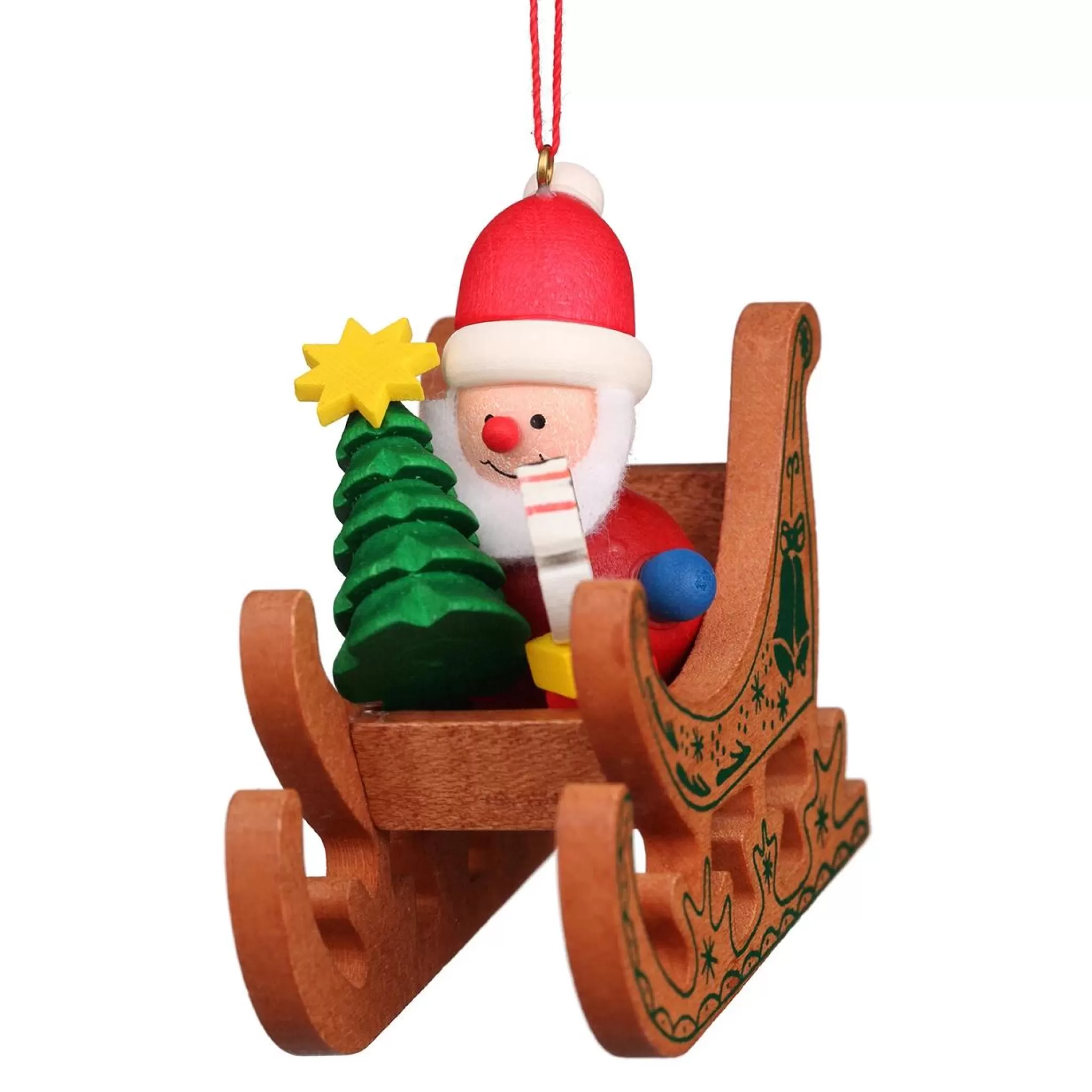 Christian Ulbricht Stencilled Sleigh - Santa - Christmas Tree Decoration