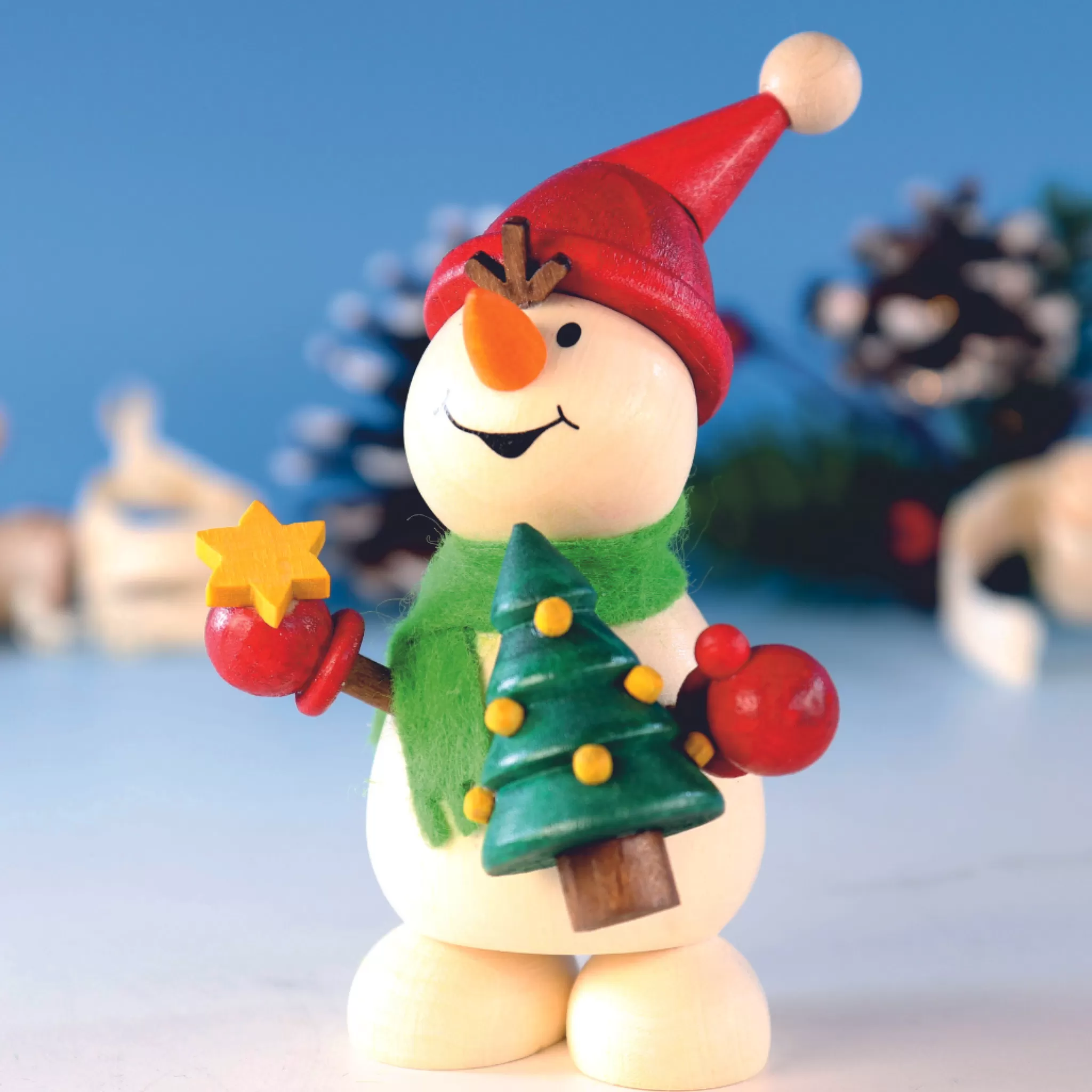 Paul Ullrich Weihnachtsmann Collectibles - Large Snowman With Christmas Tree
