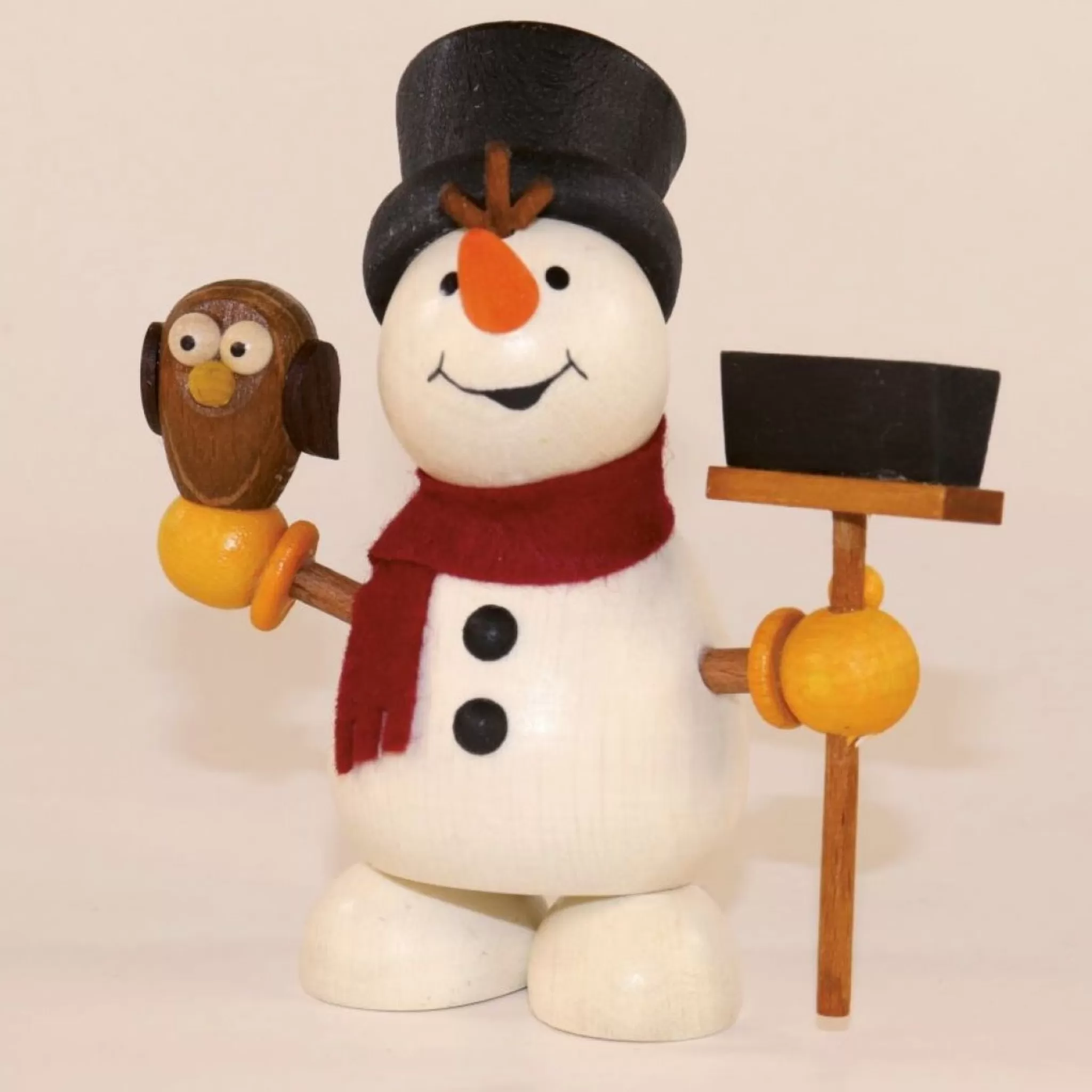 Paul Ullrich Weihnachtsmann Collectibles - Large Snowman With Owl And Broom