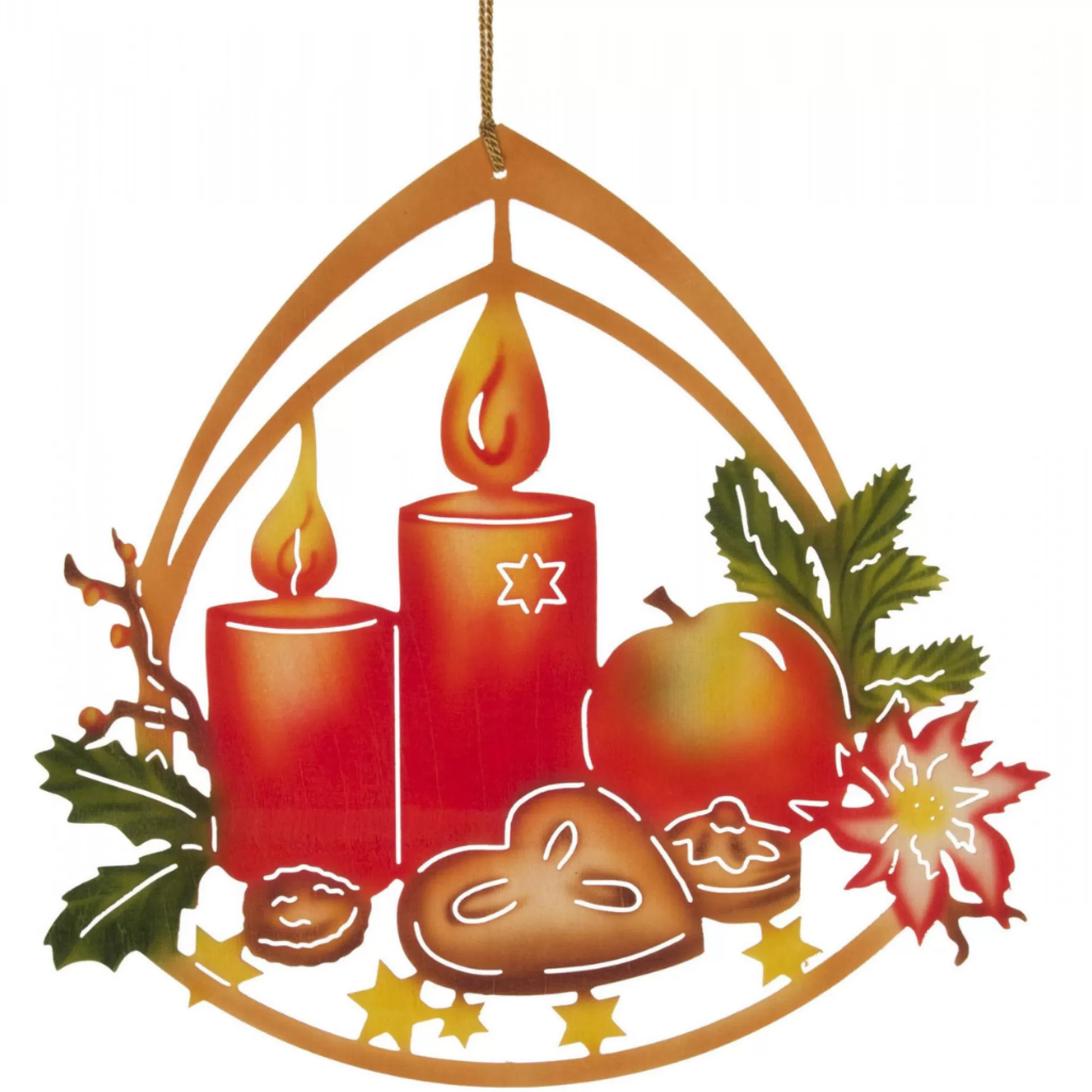 Erzgebirge Handarbeit Window Decoration - Advent Wreath