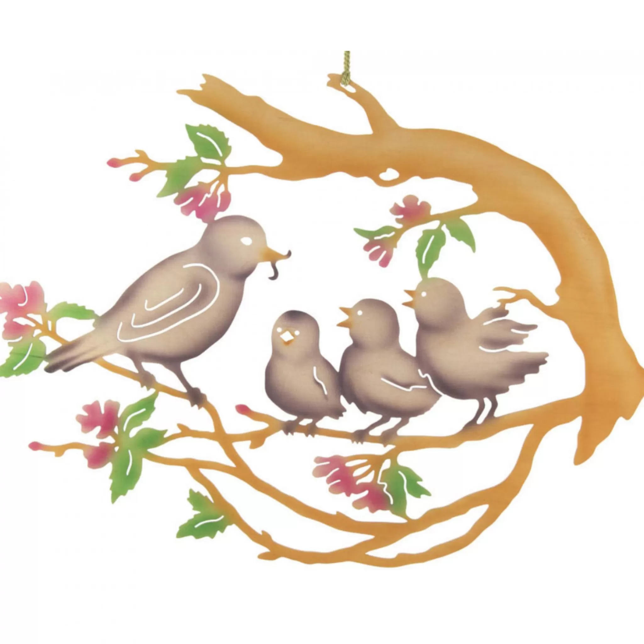 Erzgebirge Handarbeit Window Decoration - Birds Nest